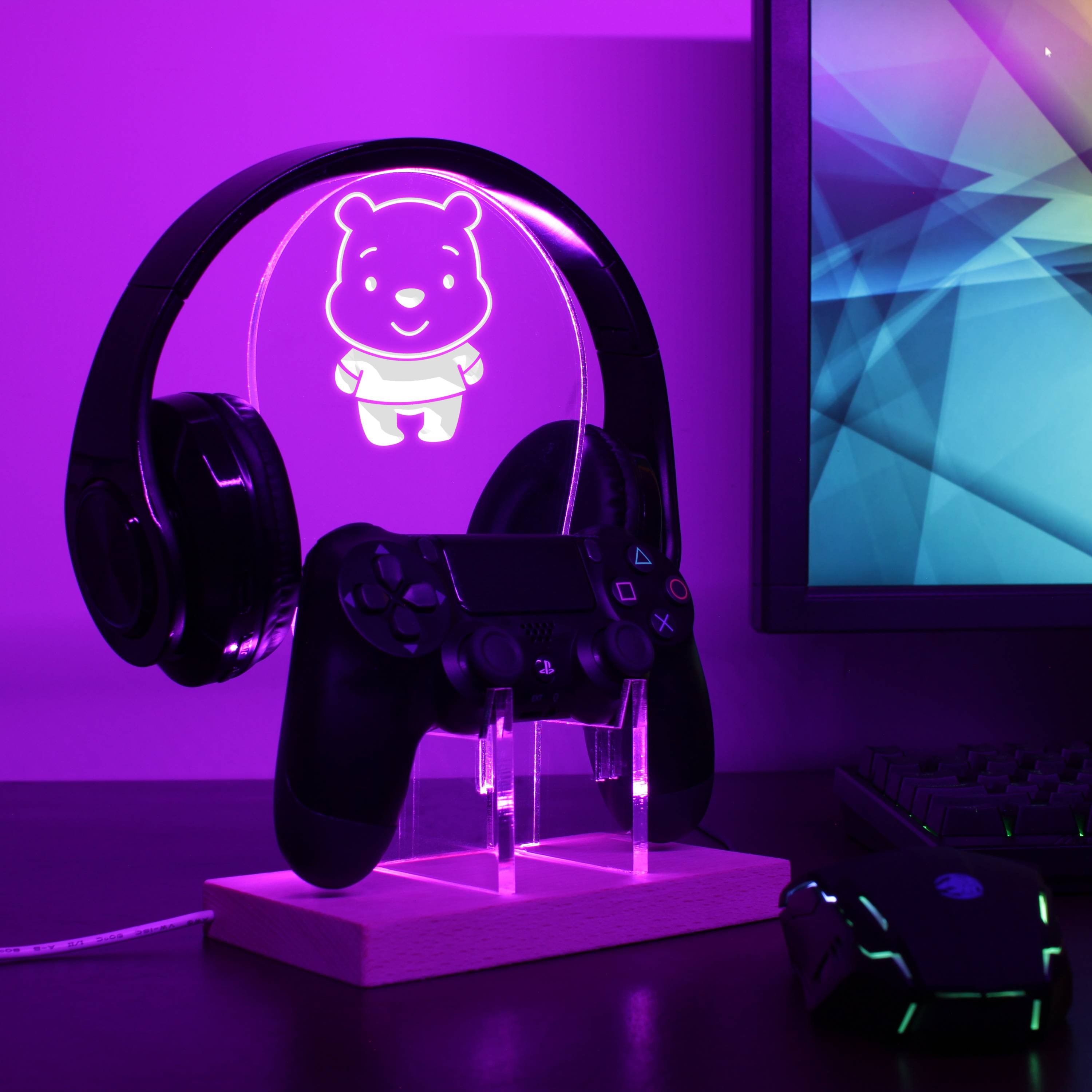 Pooh LED Gaming Headset Controller Stand