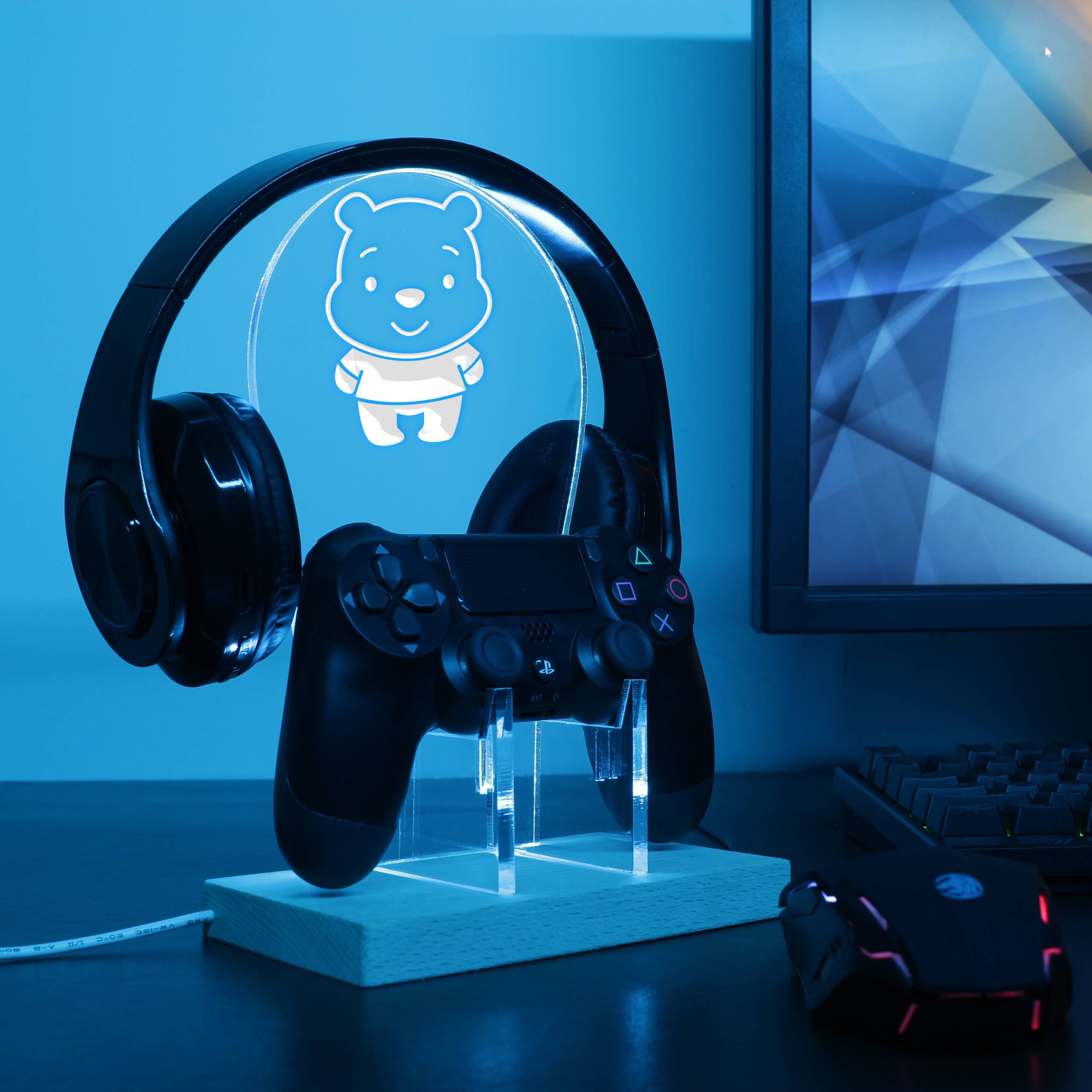 Pooh LED Gaming Headset Controller Stand