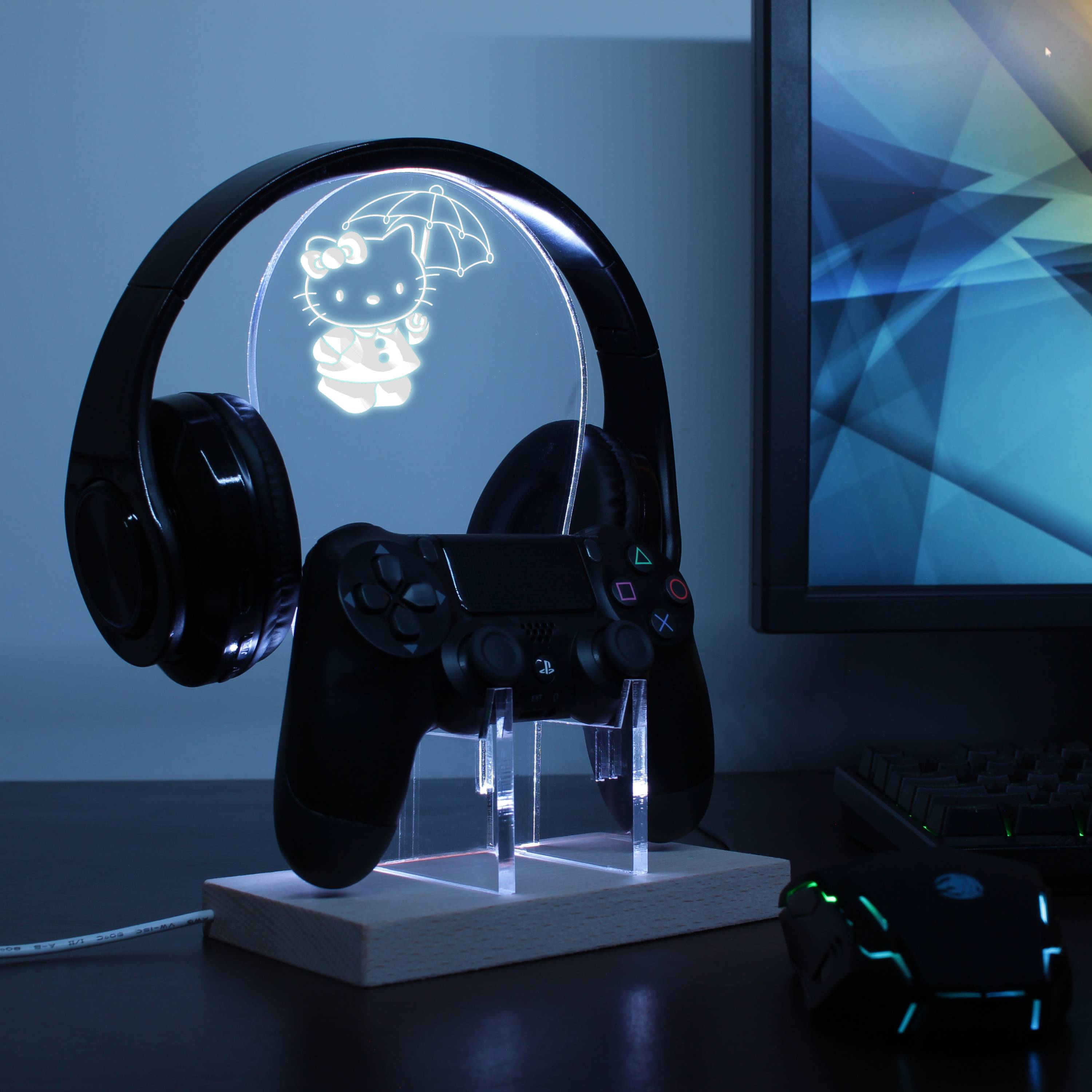 Kitty LED Gaming Headset Controller Stand