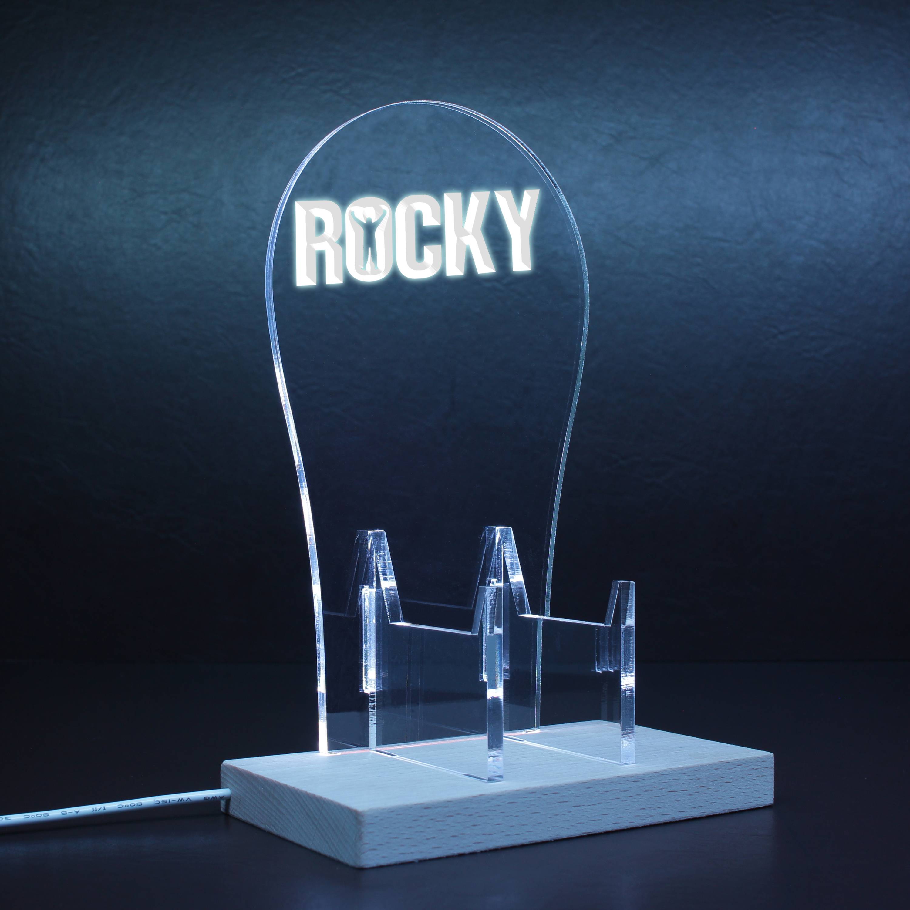 Rocky Bar Pub Beer Light Sign RGB LED Gaming Headset Controller Stand