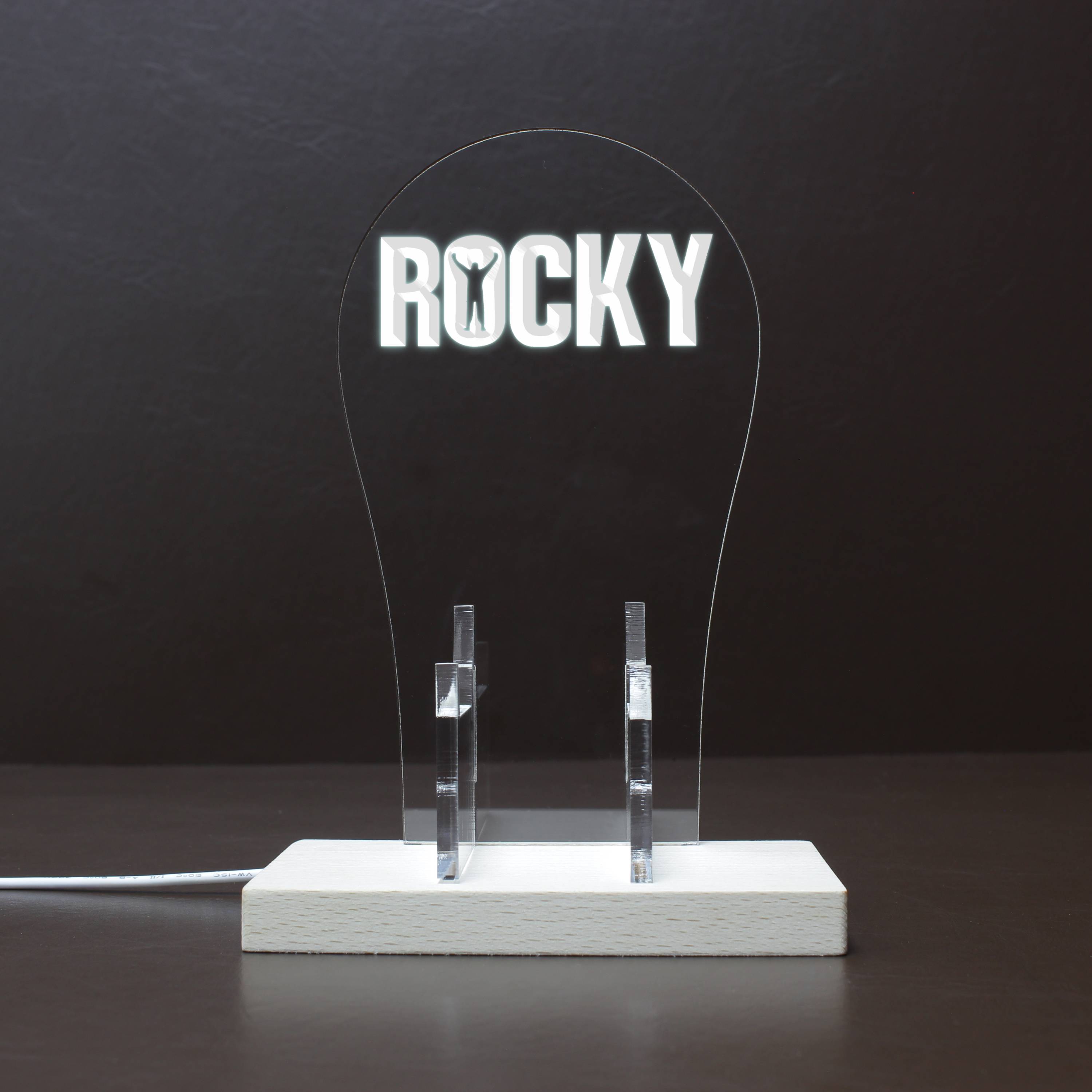 Rocky Bar Pub Beer Light Sign RGB LED Gaming Headset Controller Stand