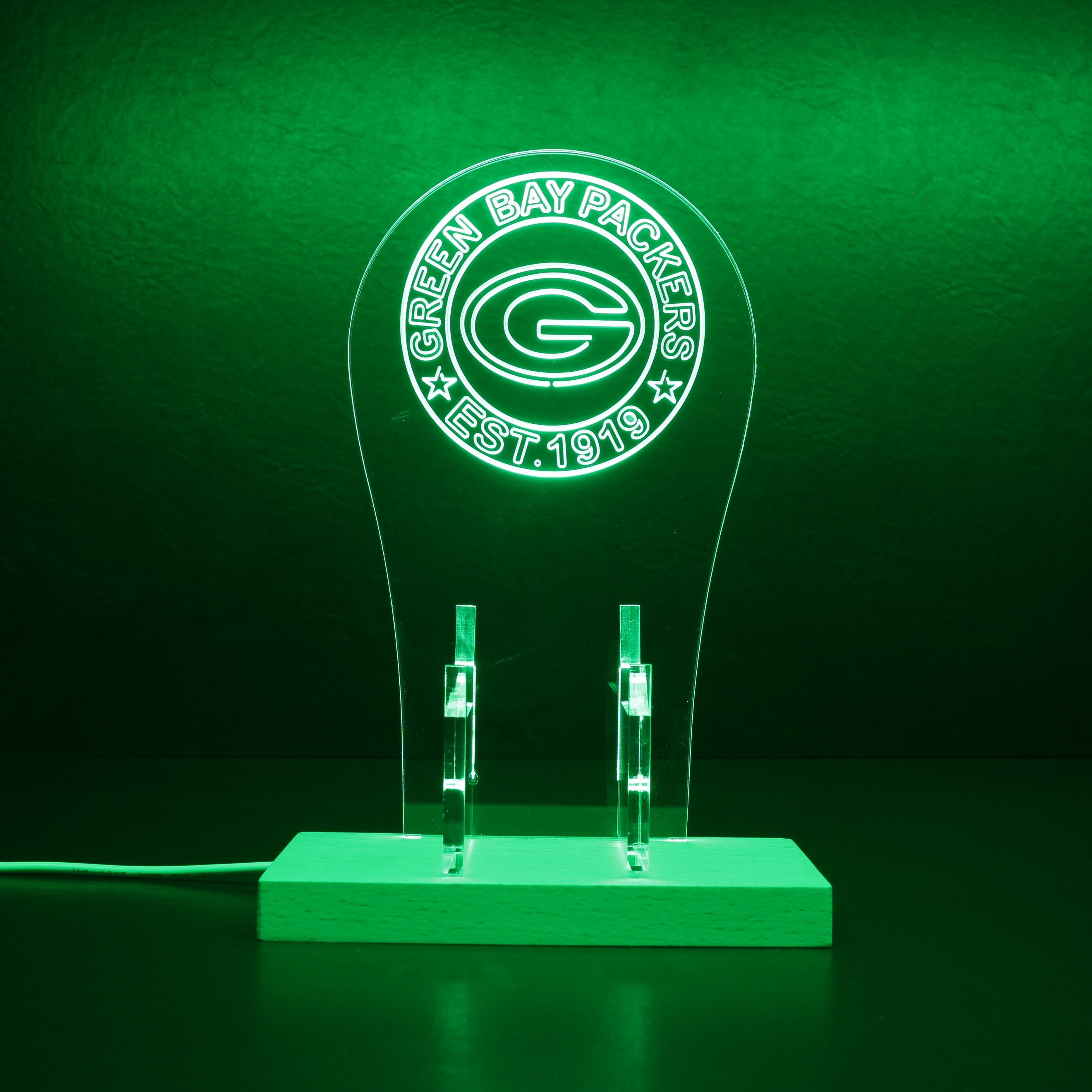 Custom Your Sport Team Green Bay Packers Est. 1919 RGB LED Gaming Headset Controller Stand