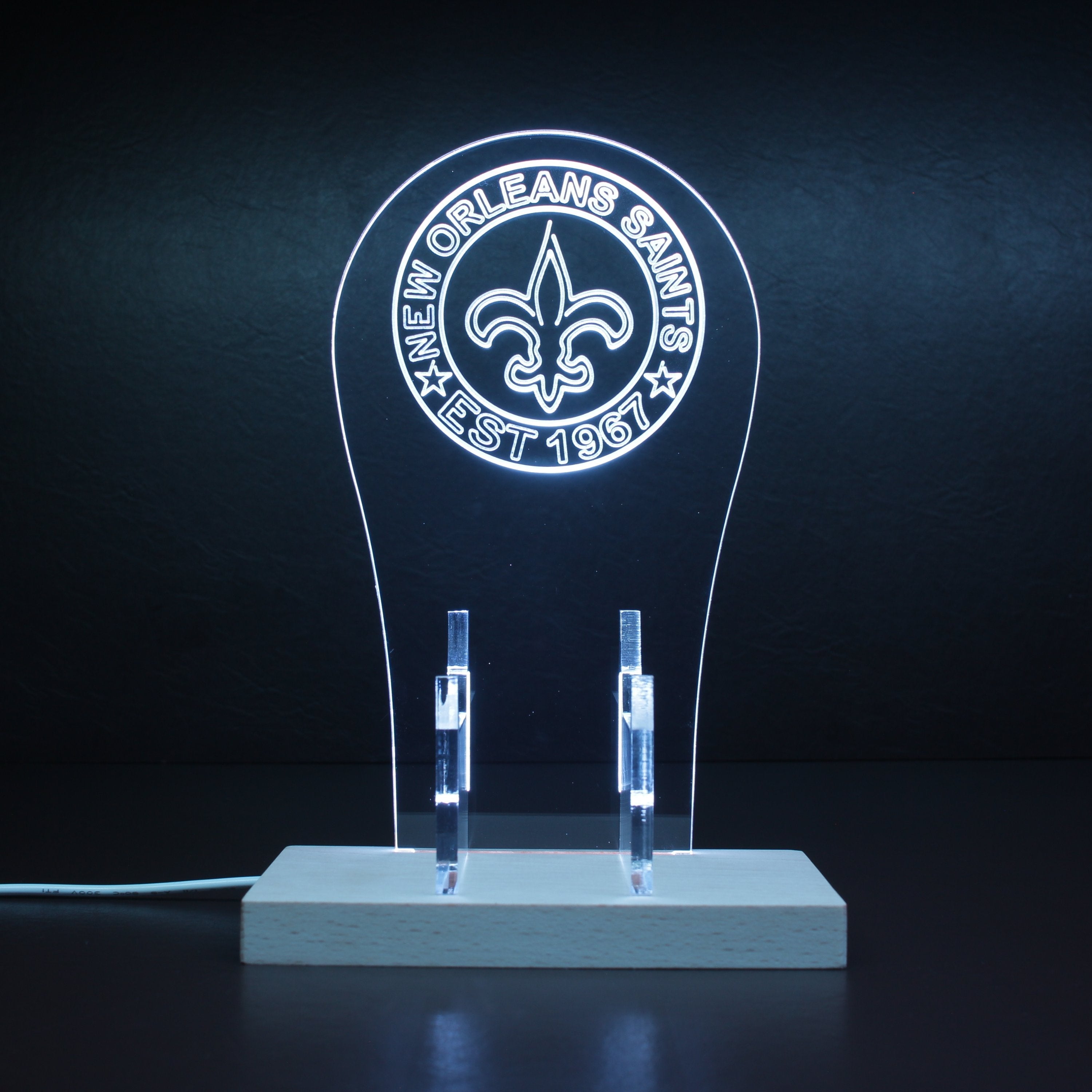 Custom Your Sport Team New Orleans Saints Est. 1967 RGB LED Gaming Headset Controller Stand