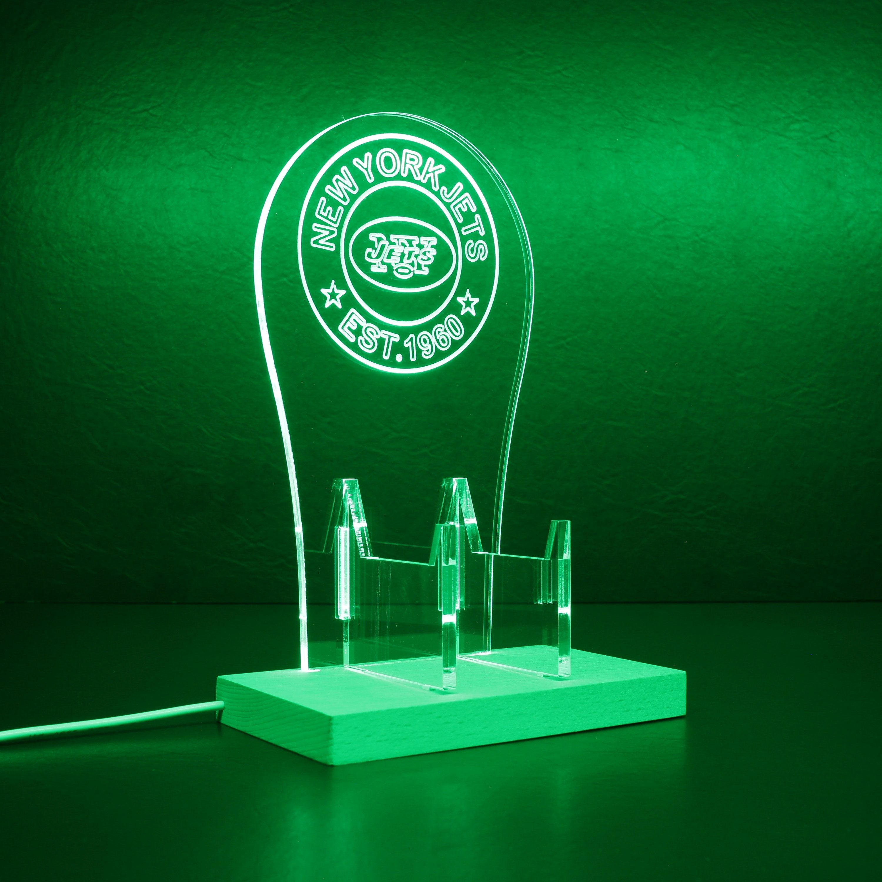 Custom Your Sport Team New York Jets Est. 1960 RGB LED Gaming Headset Controller Stand