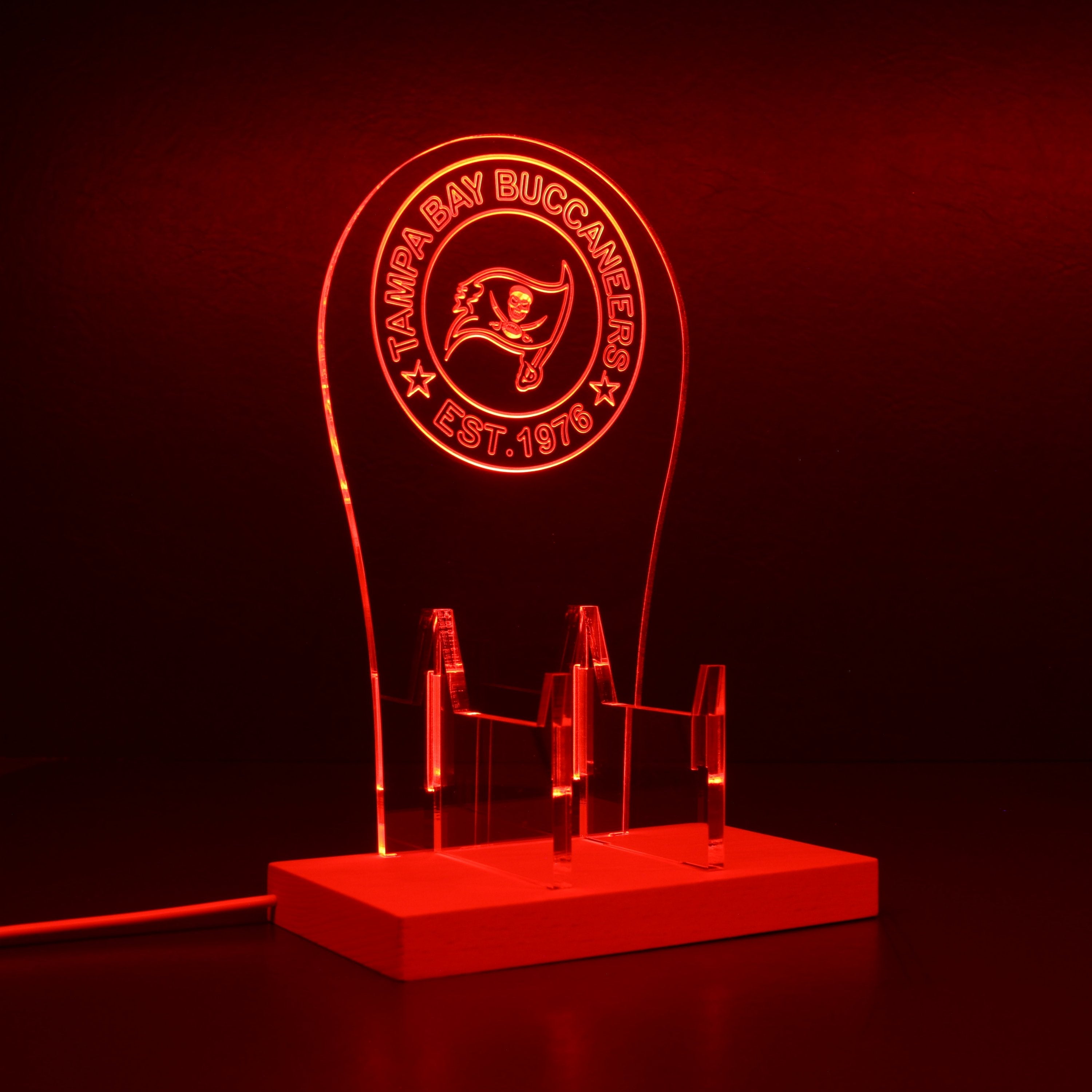 Custom Your Sport Team Tampa Bay Buccaneers Est. 1976 RGB LED Gaming Headset Controller Stand