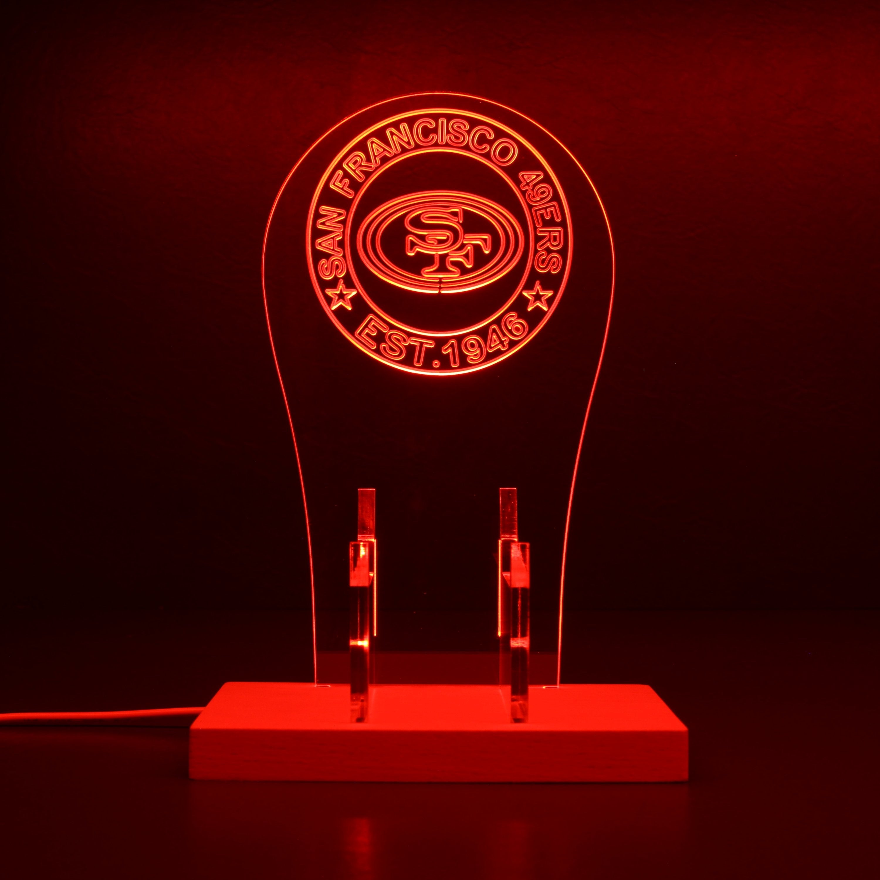 Custom Your Sport Team San Francisco 49ers Est. 1946 RGB LED Gaming Headset Controller Stand