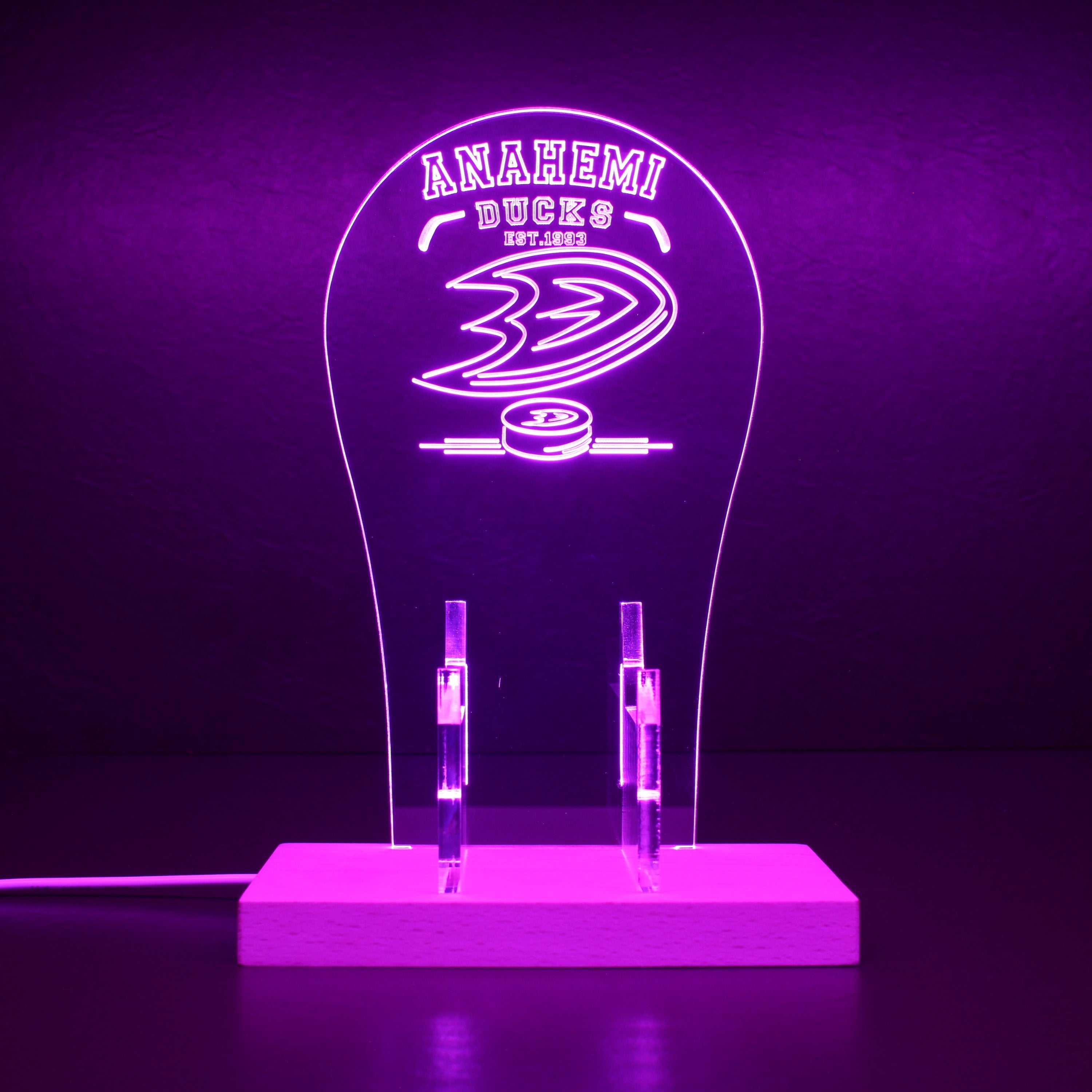 Custom Your Sport Team Anahemi Ducks Est. 1993 RGB LED Gaming Headset Controller Stand