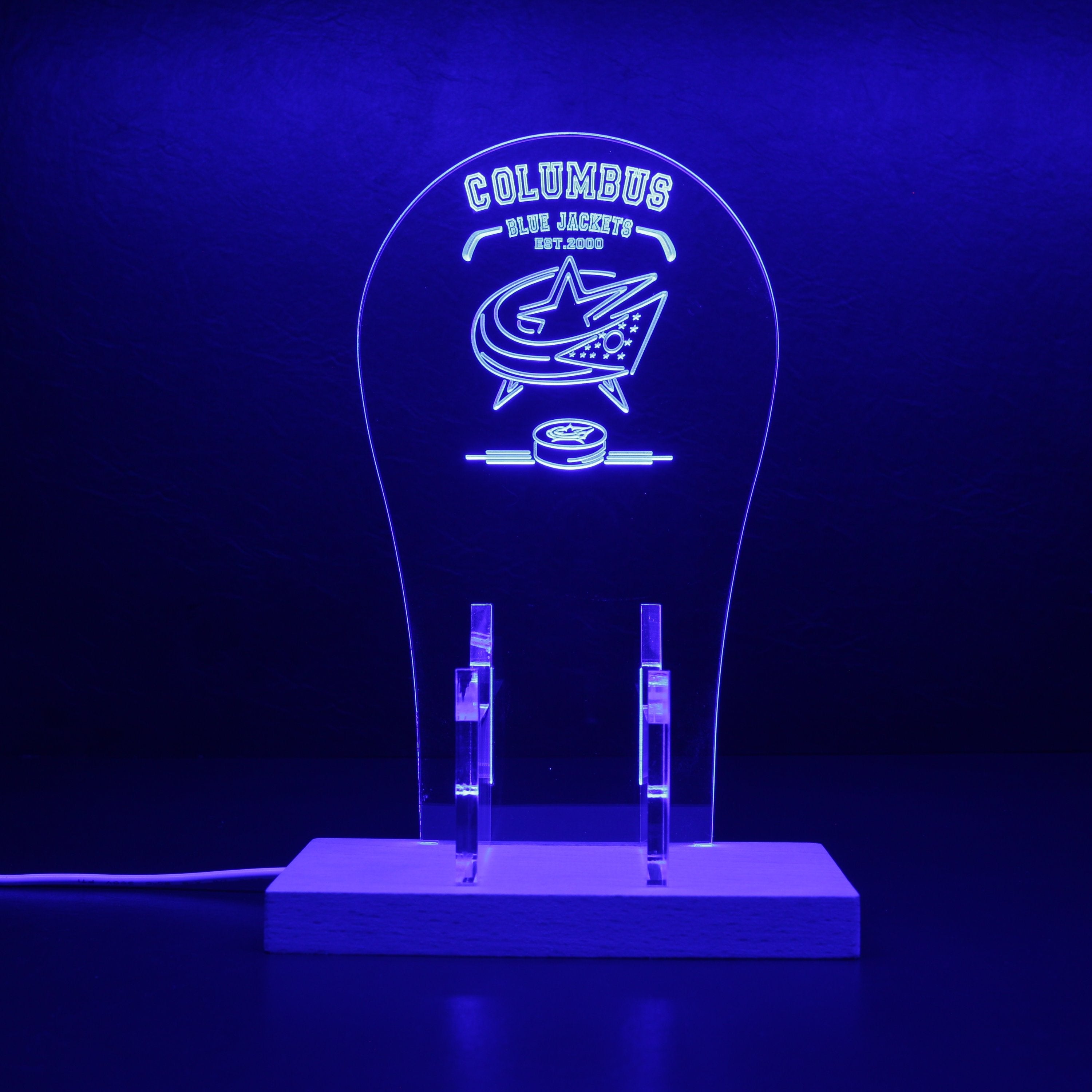 Custom Your Sport Team Columbus Blue Jackets Est. 2000 RGB LED Gaming Headset Controller Stand