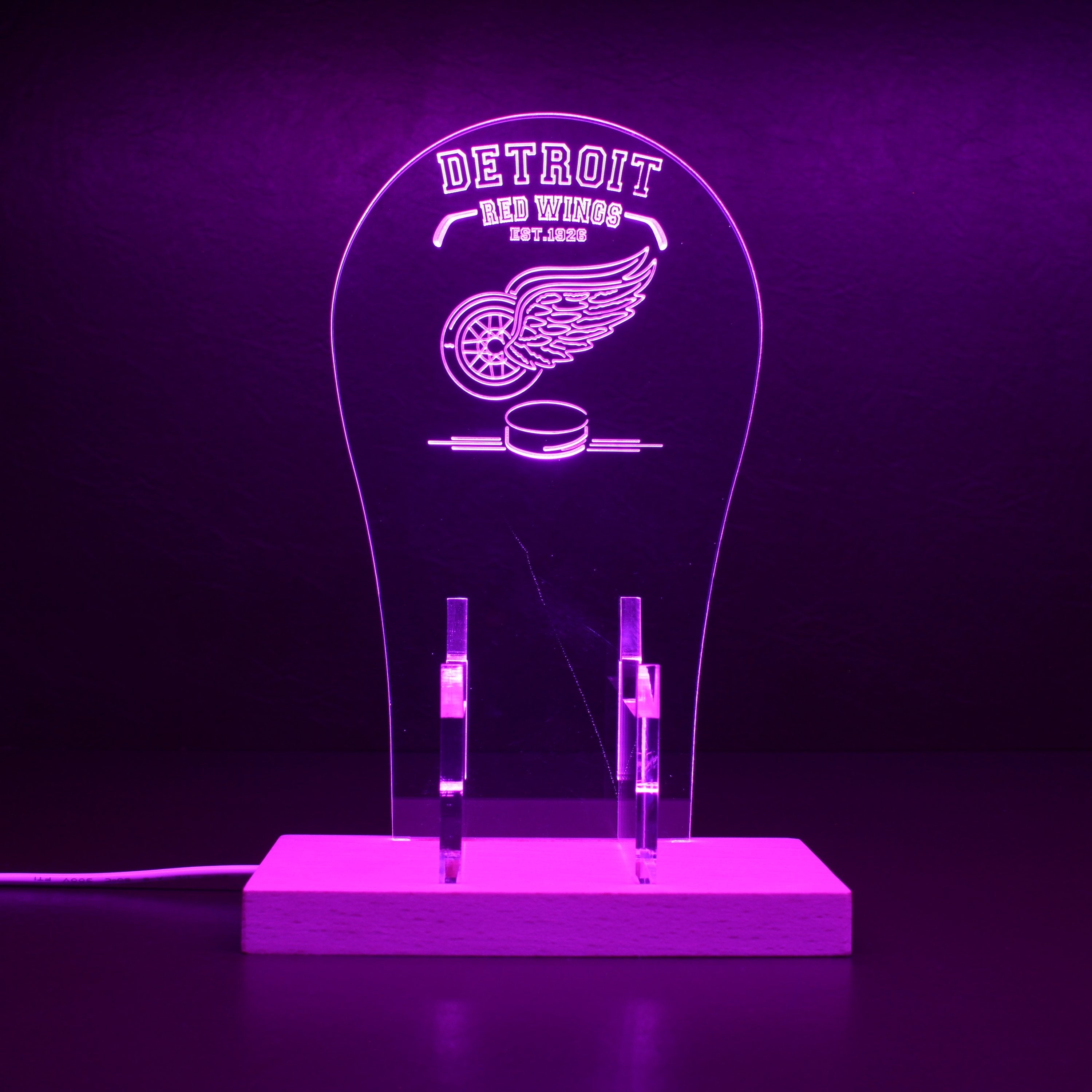 Custom Your Sport Team Detroit Red Wings Est. 1926 RGB LED Gaming Headset Controller Stand