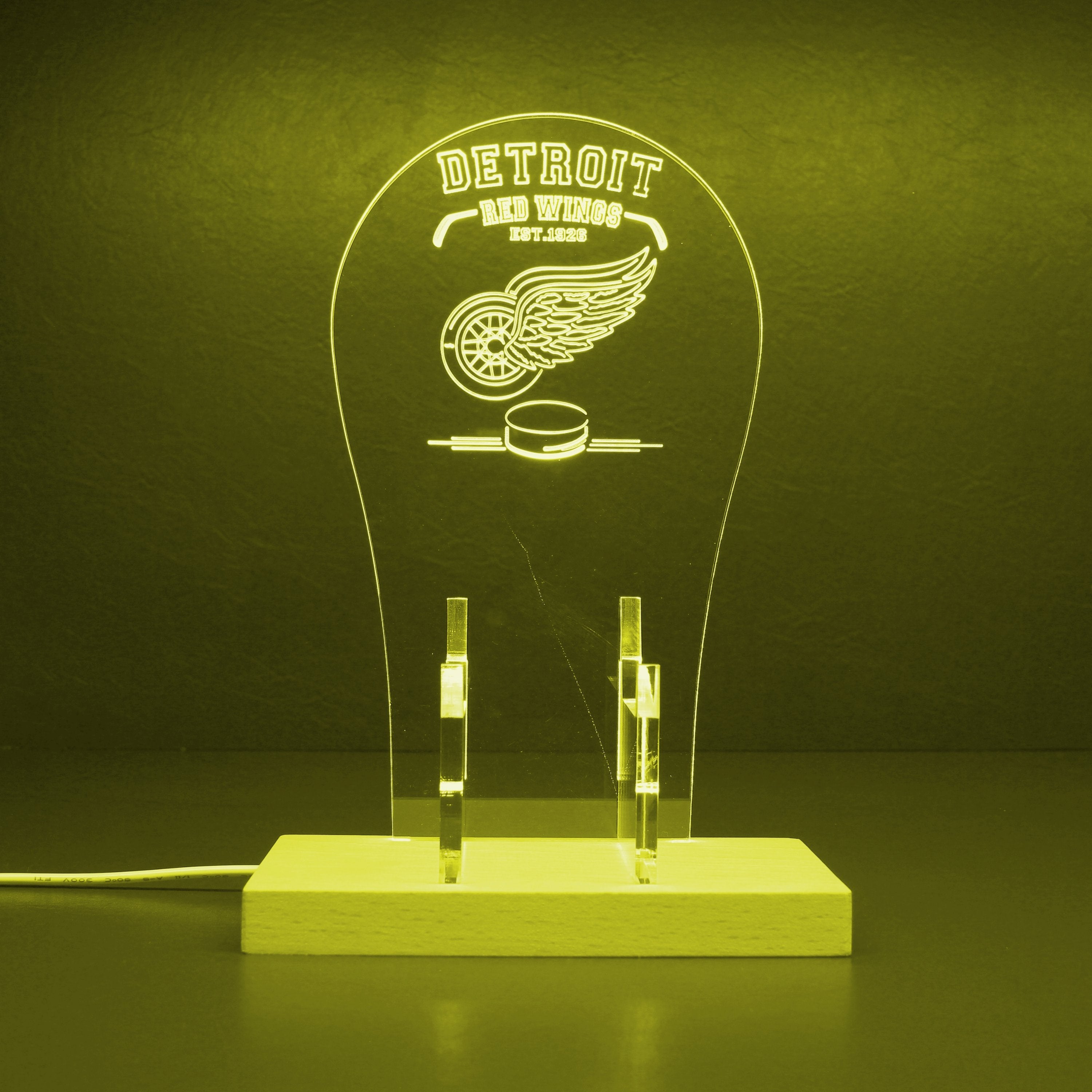 Custom Your Sport Team Detroit Red Wings Est. 1926 RGB LED Gaming Headset Controller Stand