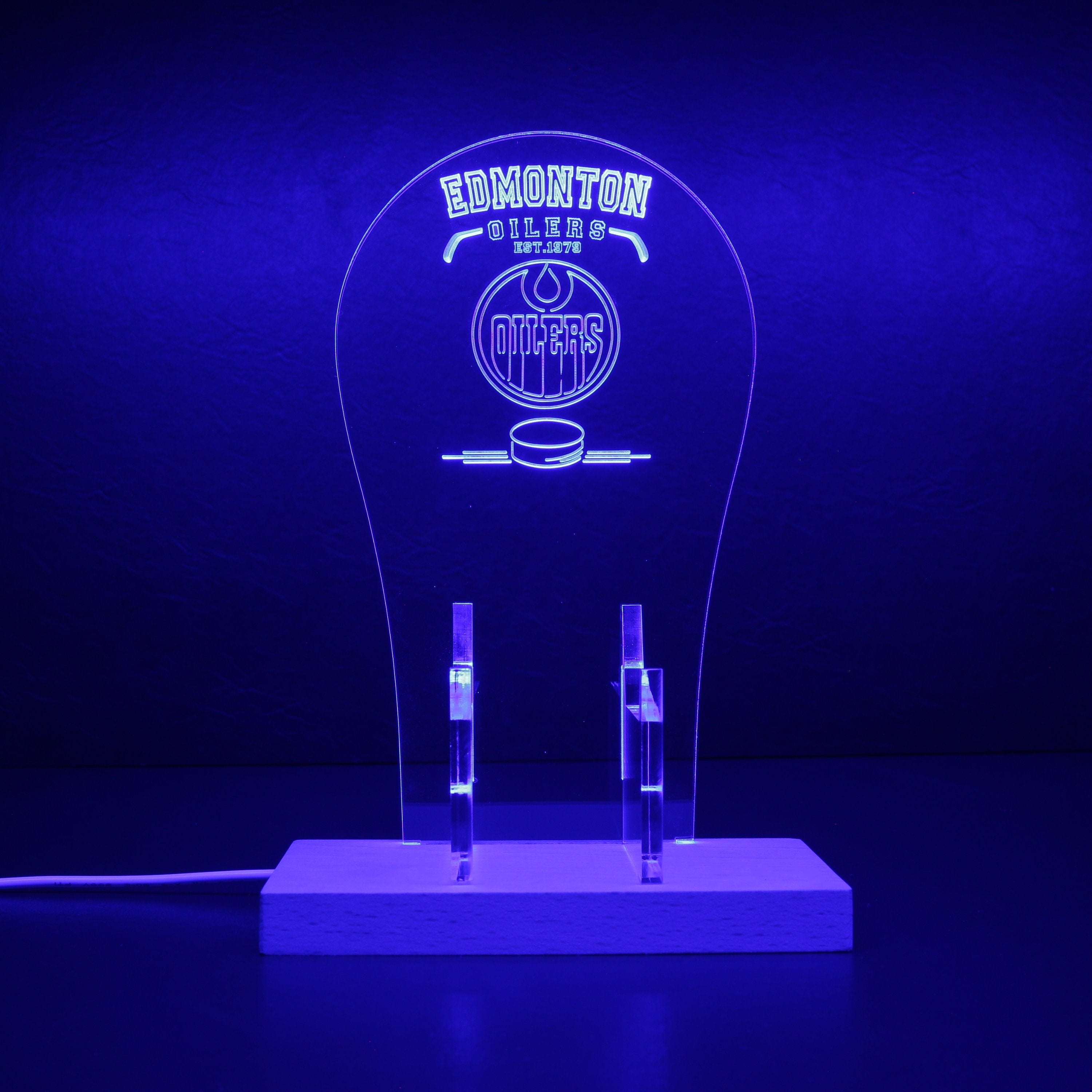 Custom Your Sport Team Edmonton Oilers Est. 1979 RGB LED Gaming Headset Controller Stand