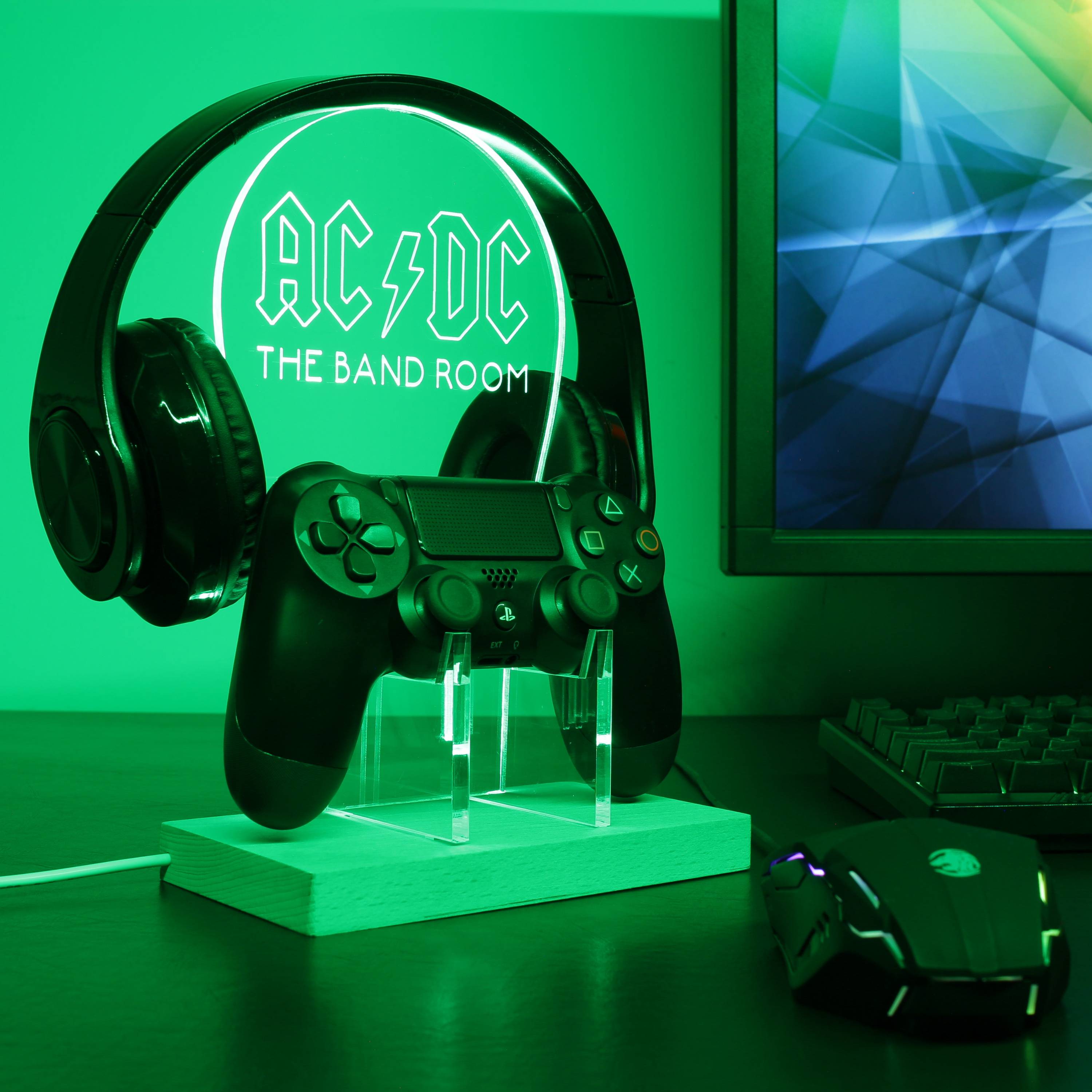 ACDC Band Music Club Custom RGB LED Gaming Headset Controller Stand
