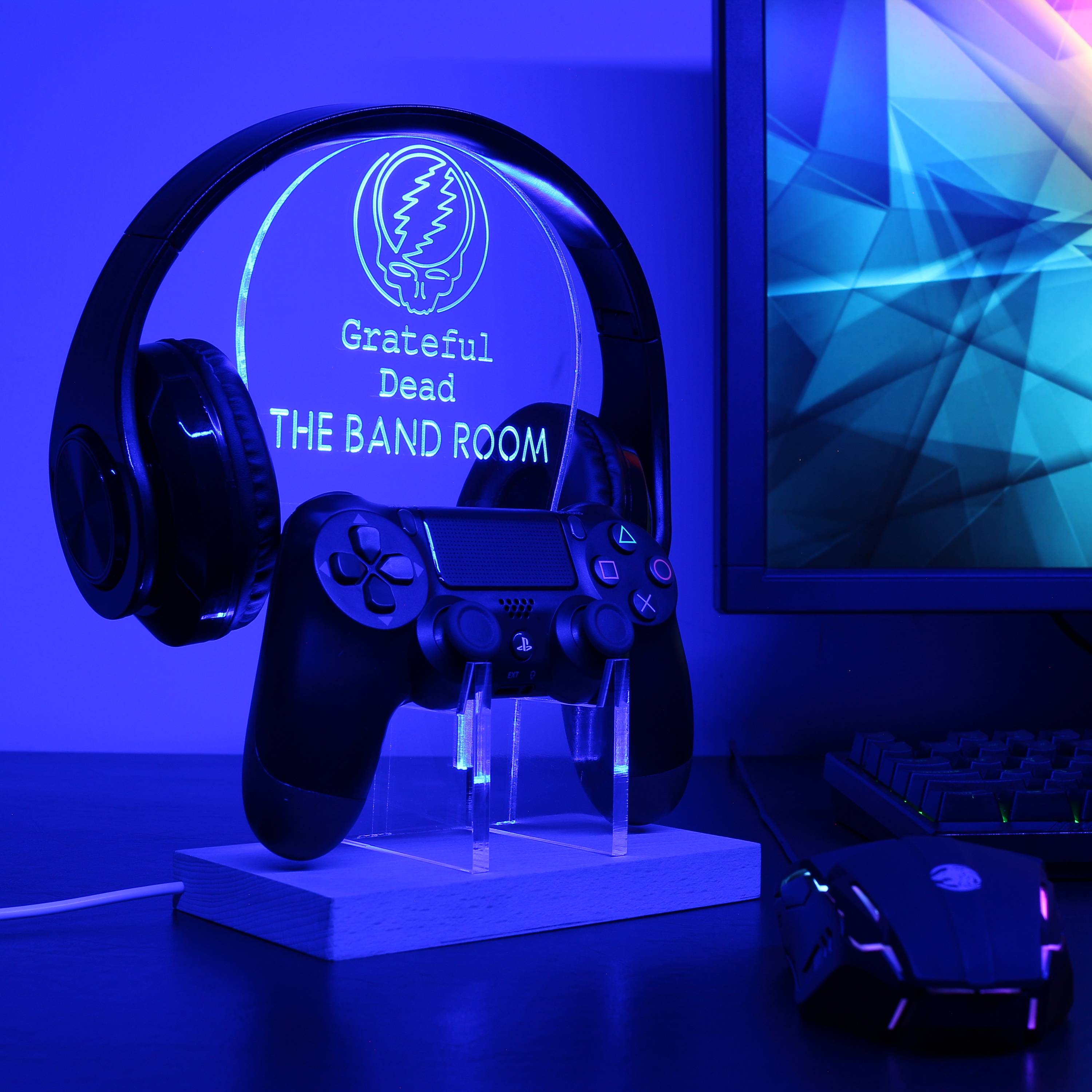 Grateful Dead Custom RGB LED Gaming Headset Controller Stand