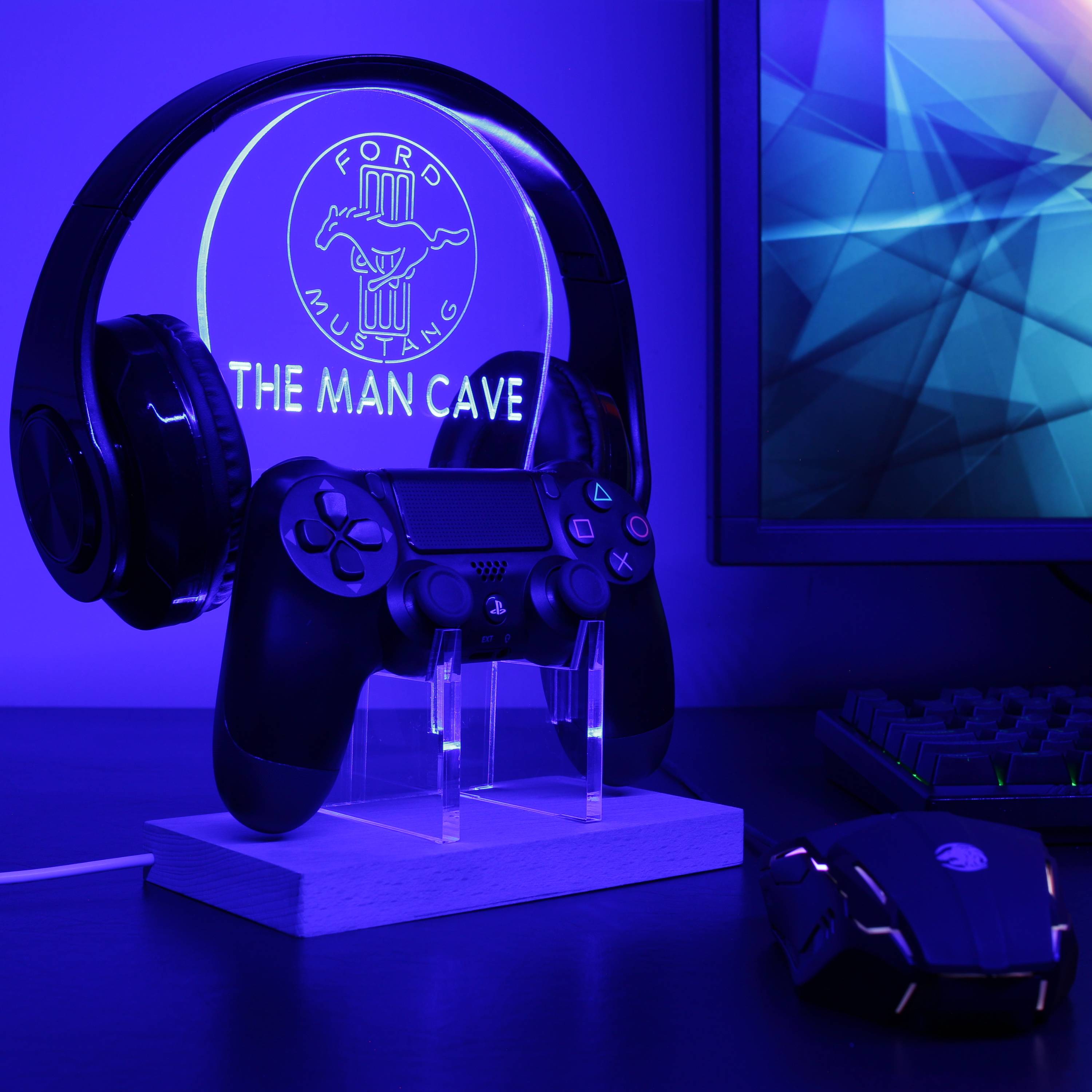 Ford Mustang Custom RGB LED Gaming Headset Controller Stand