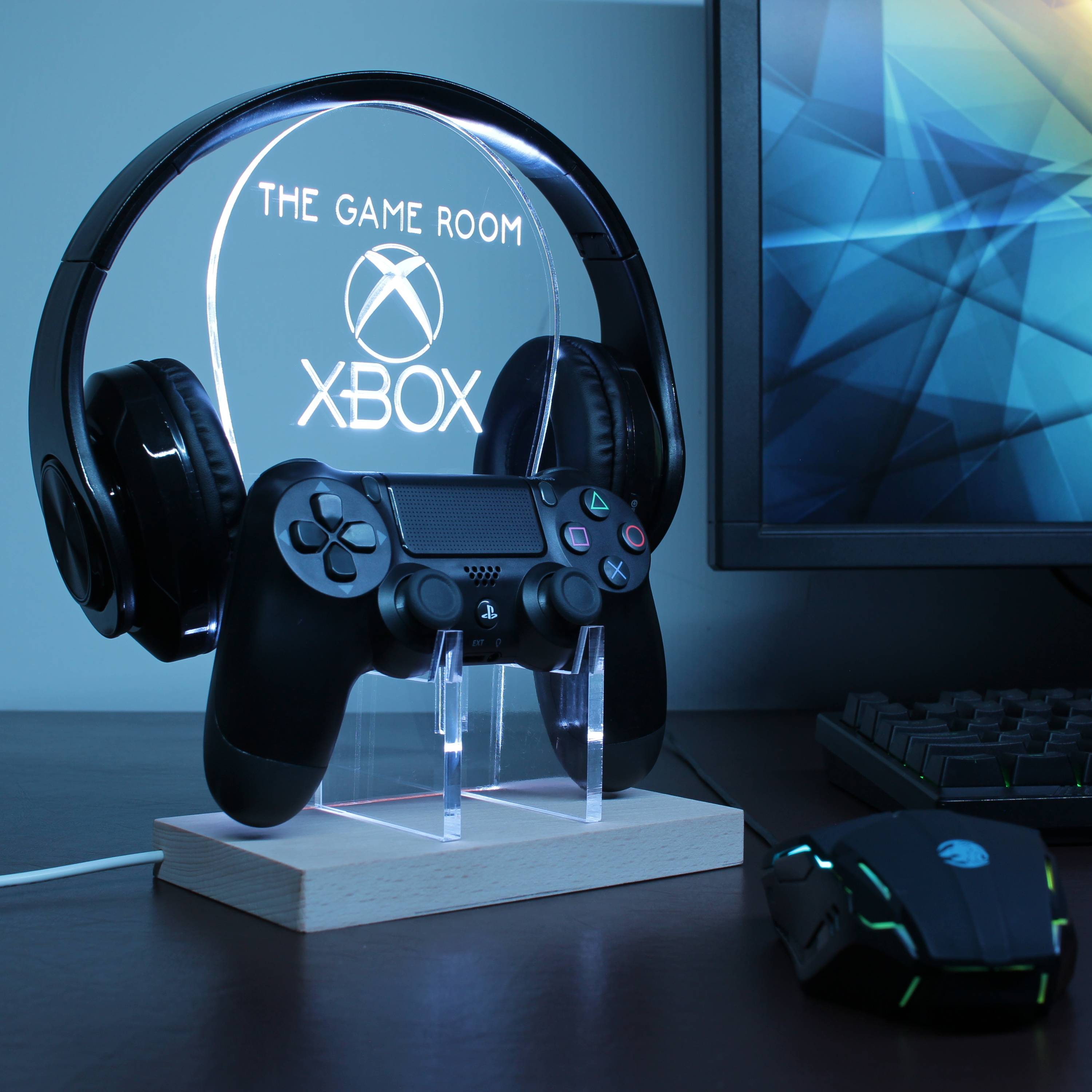 XBOX Personalized RGB LED Gaming Headset Controller Stand