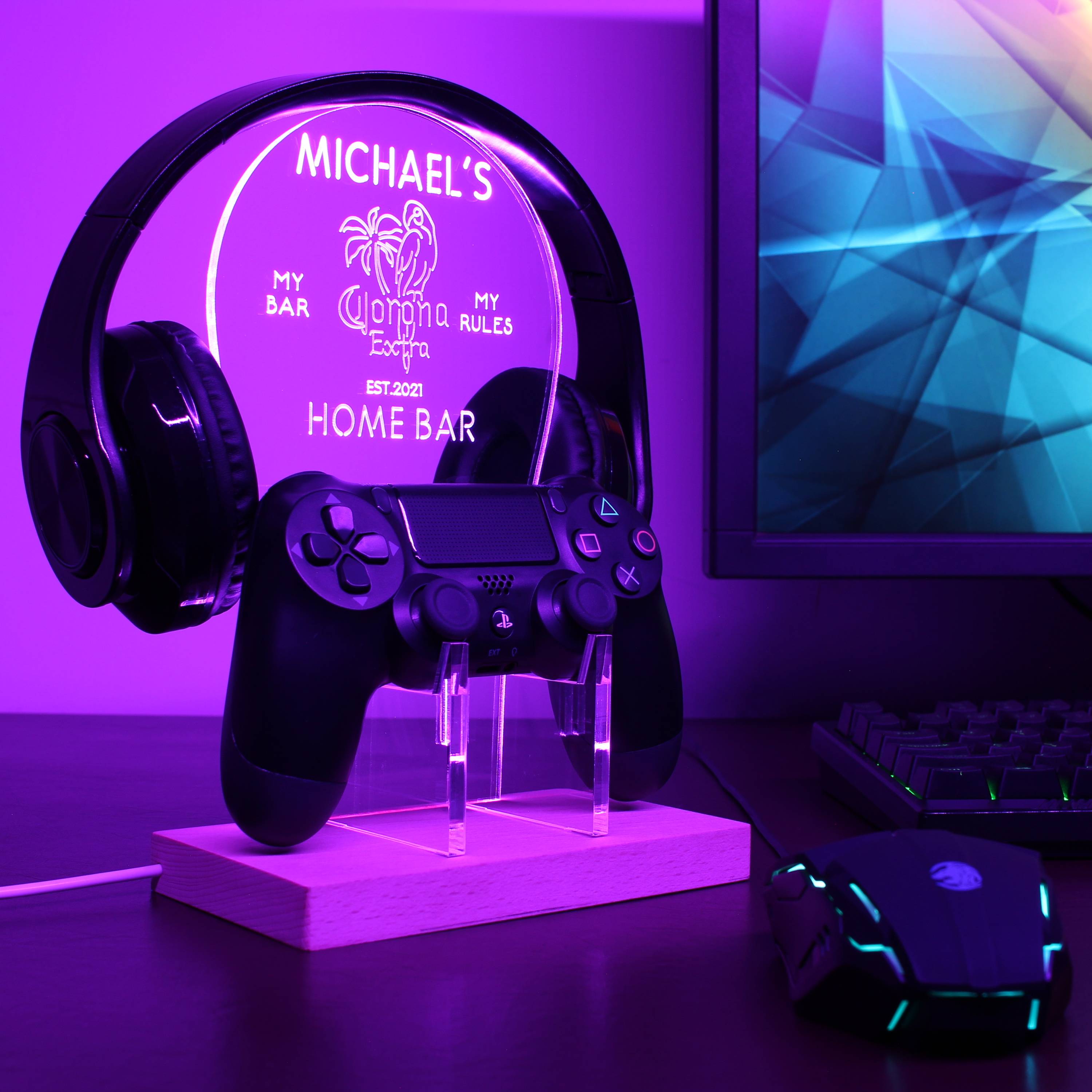 Corona Extra Custom RGB LED Gaming Headset Controller Stand