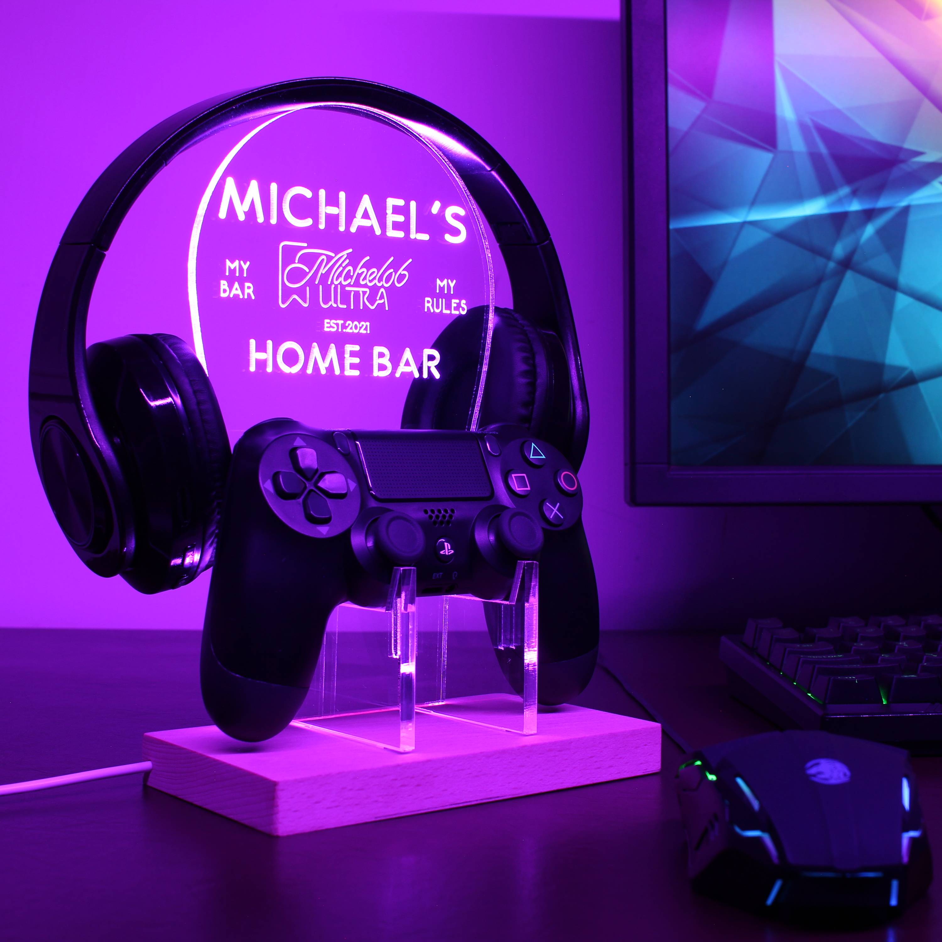 Michelob Ultra RGB LED Gaming Headset Controller Stand