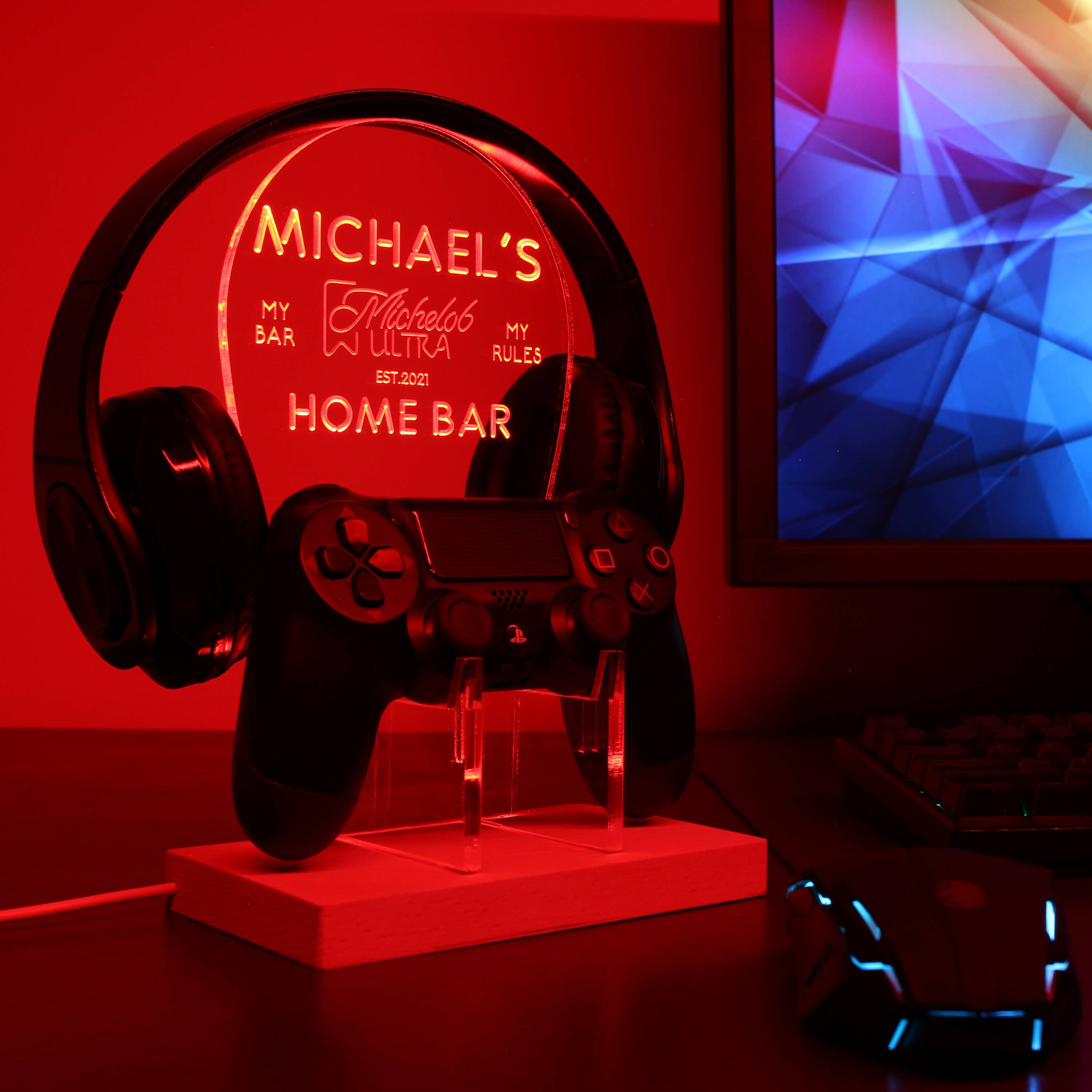 Michelob Ultra RGB LED Gaming Headset Controller Stand