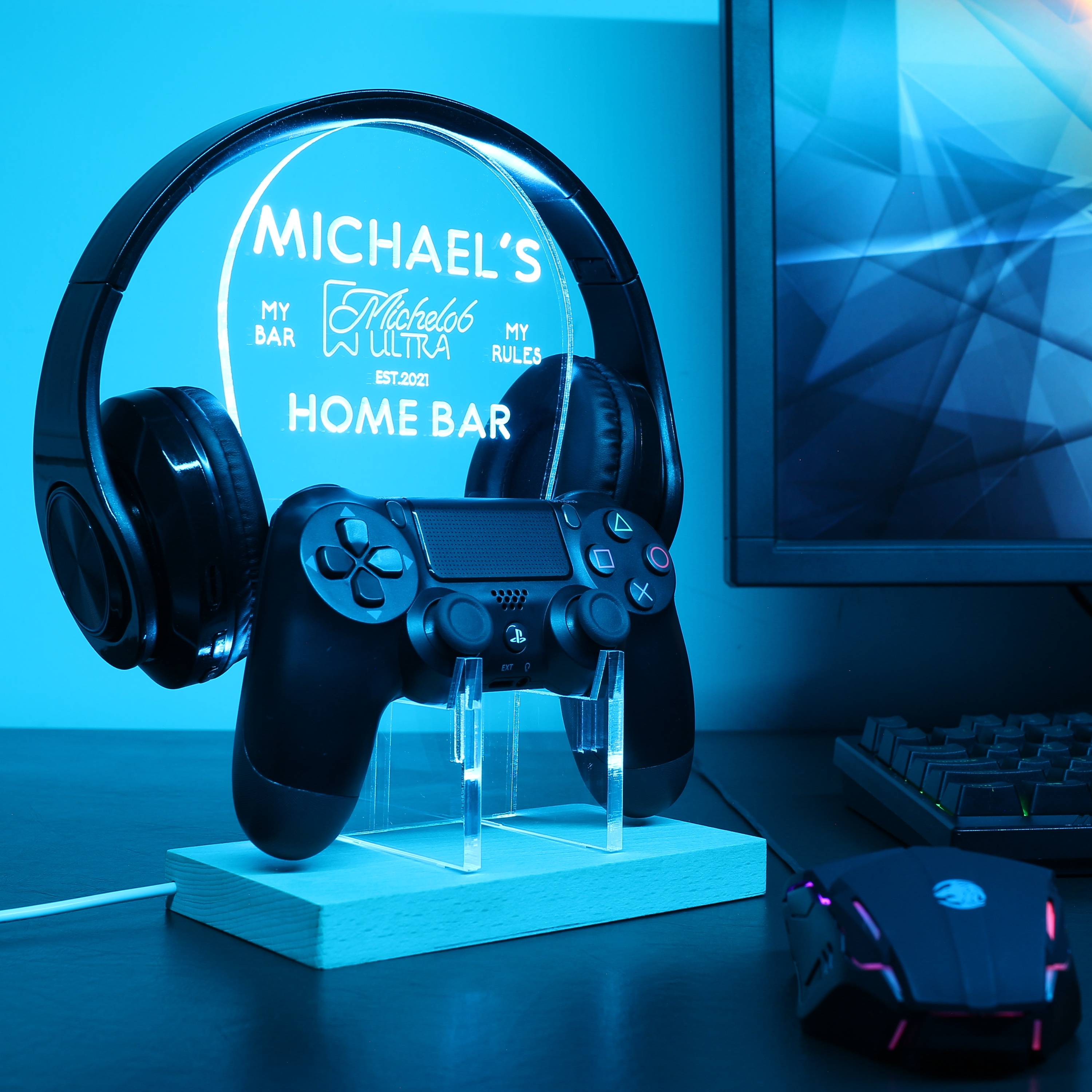 Michelob Ultra RGB LED Gaming Headset Controller Stand