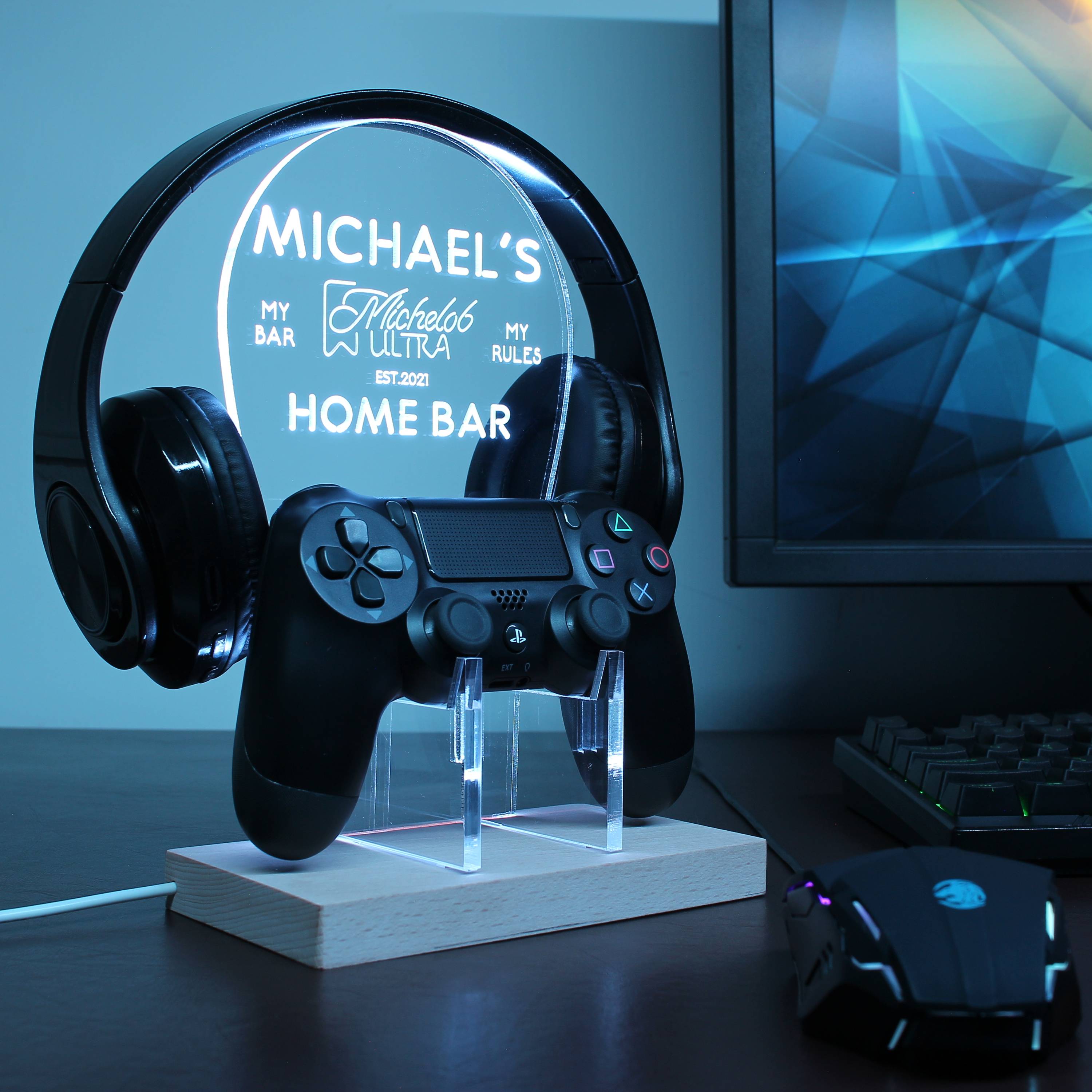 Michelob Ultra RGB LED Gaming Headset Controller Stand