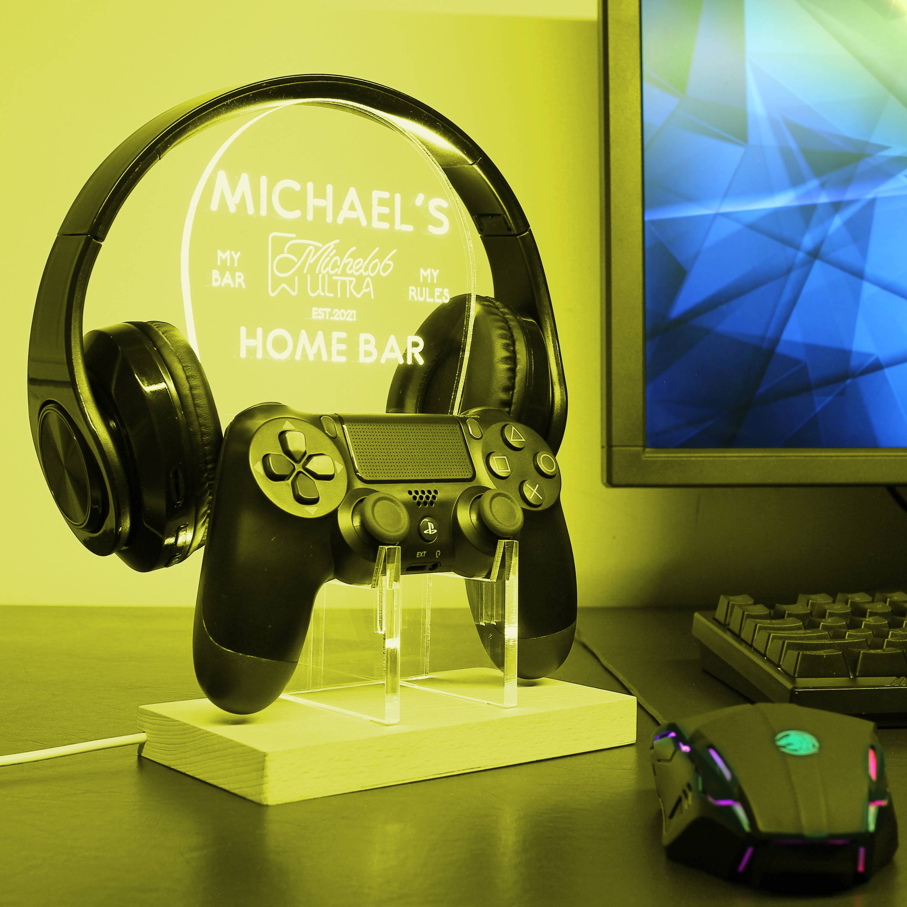 Michelob Ultra RGB LED Gaming Headset Controller Stand