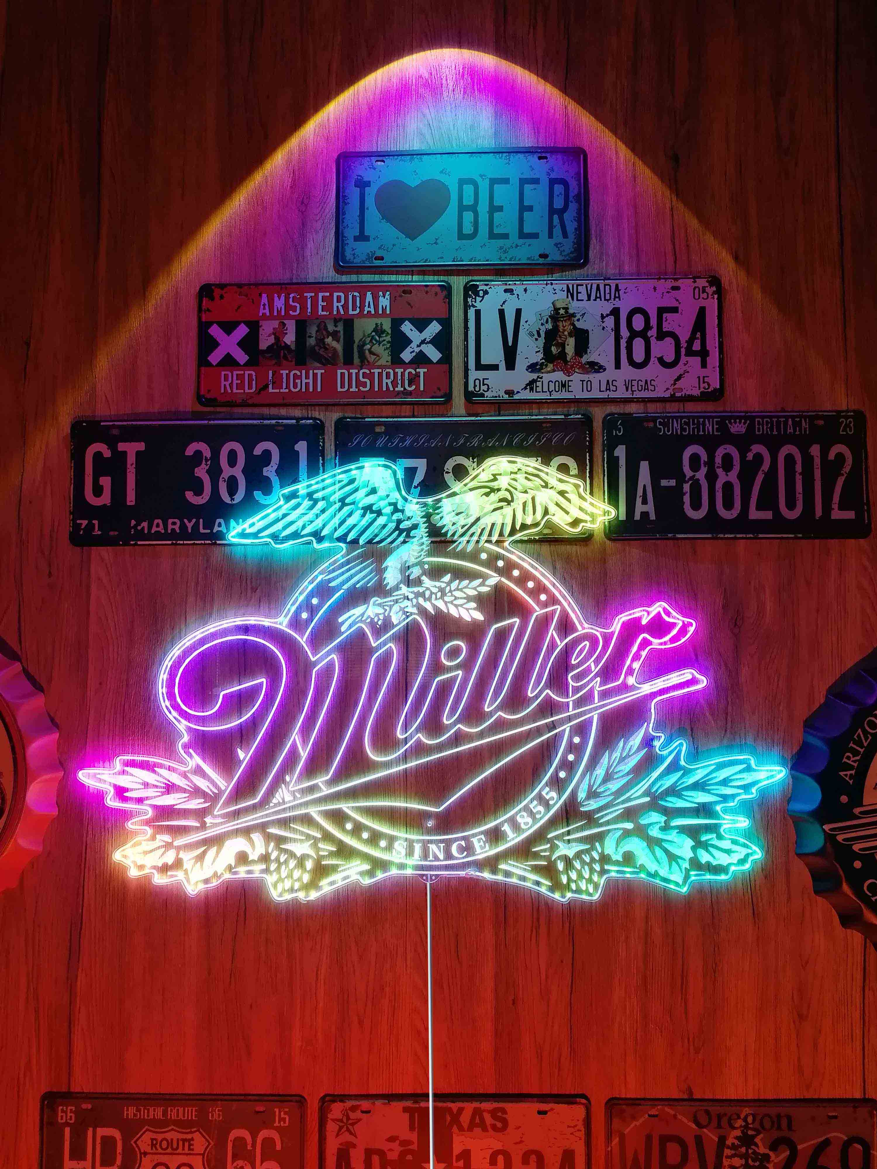 Miller Time Eagle Dynamic RGB Edge Lit LED Sign