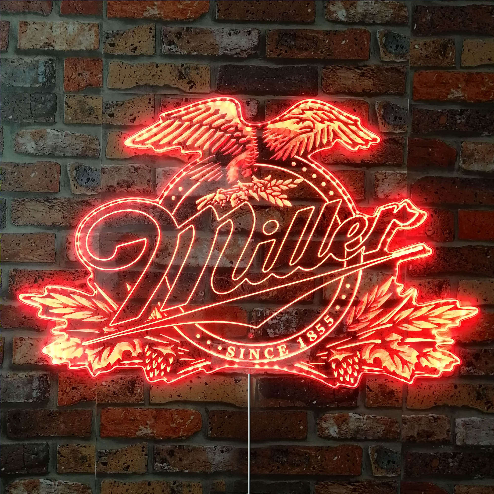 Miller Time Eagle Dynamic RGB Edge Lit LED Sign