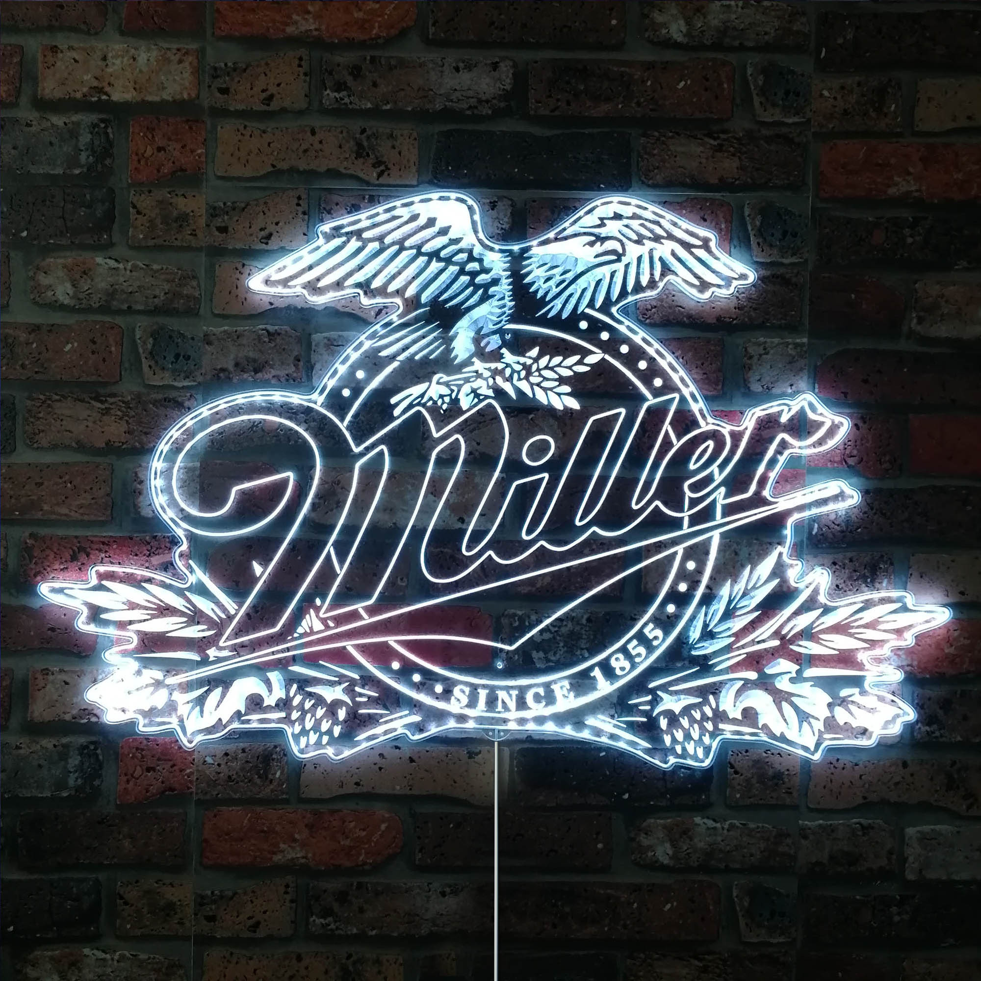 Miller Time Eagle Dynamic RGB Edge Lit LED Sign