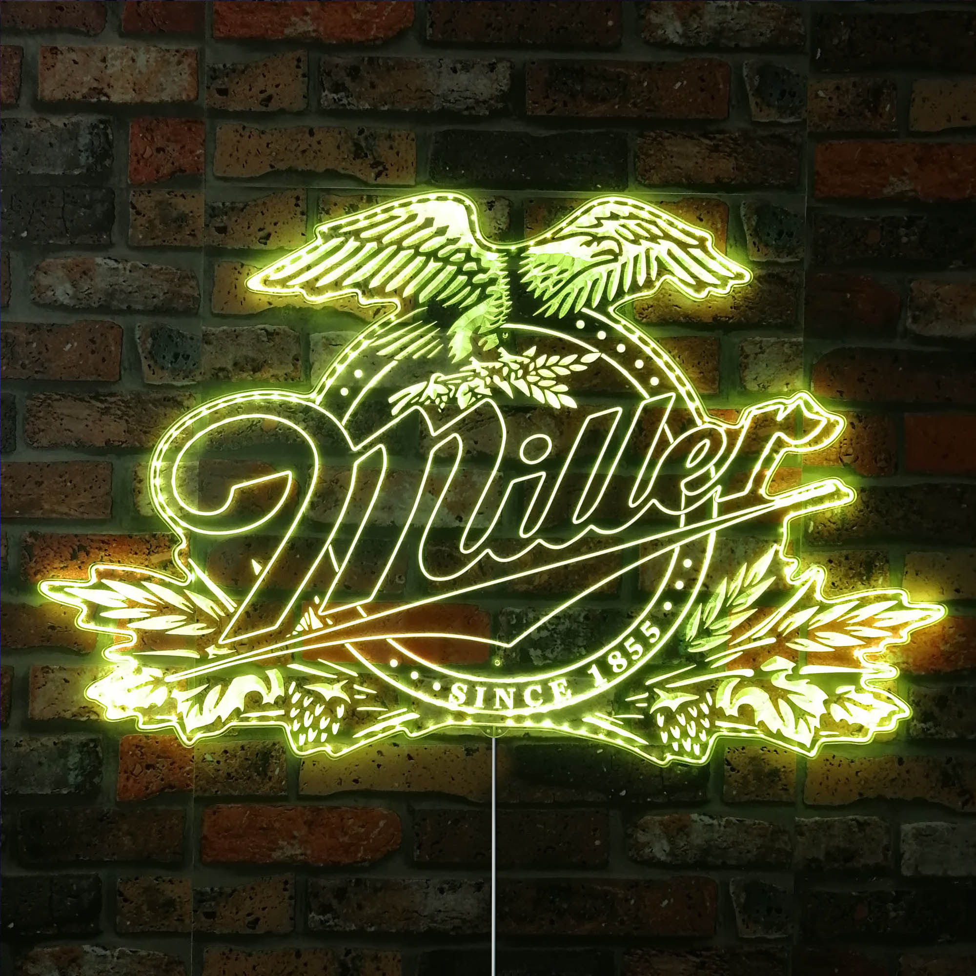 Miller Time Eagle Dynamic RGB Edge Lit LED Sign