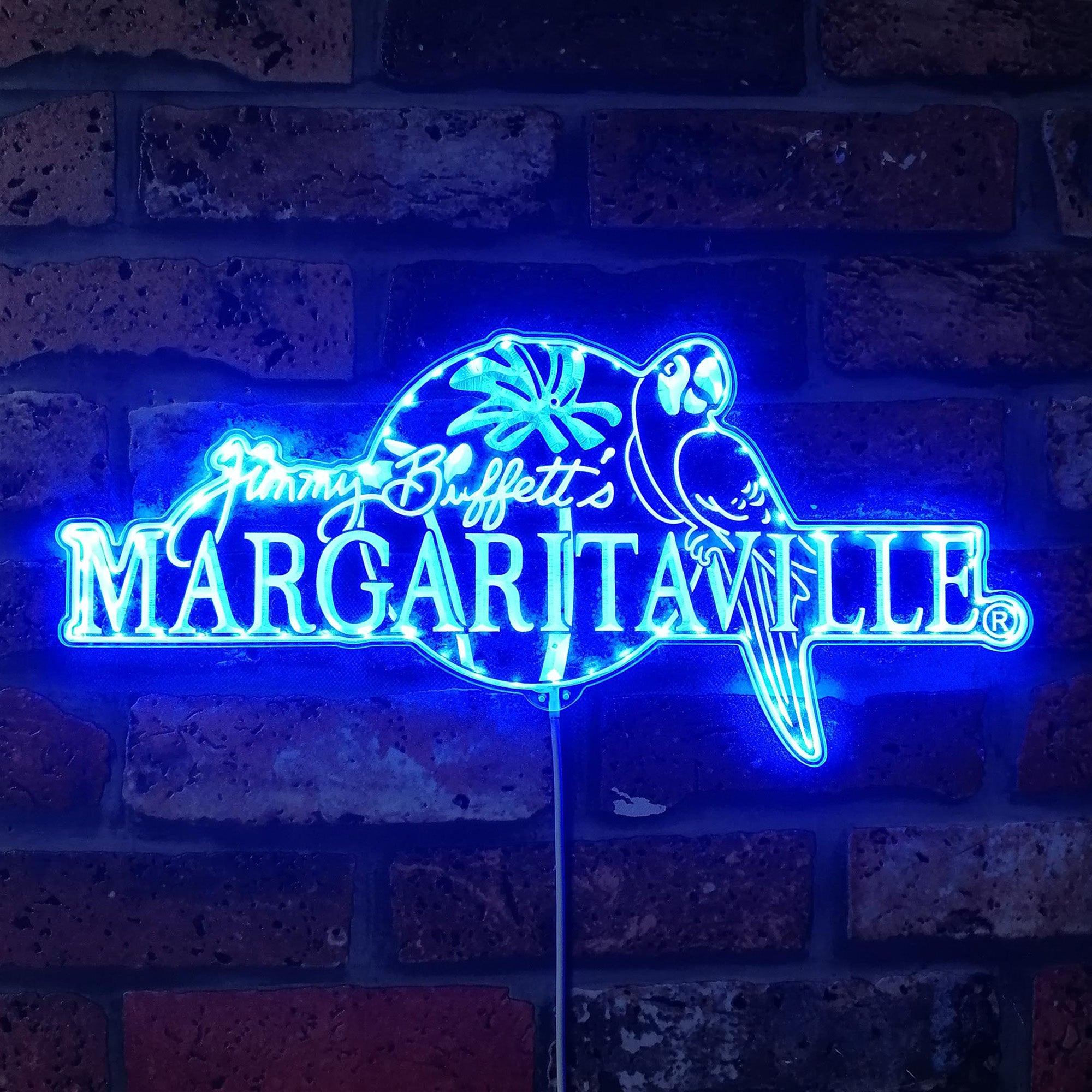 Jimmy Buffett Margaritaville Dynamic RGB Edge Lit LED Sign