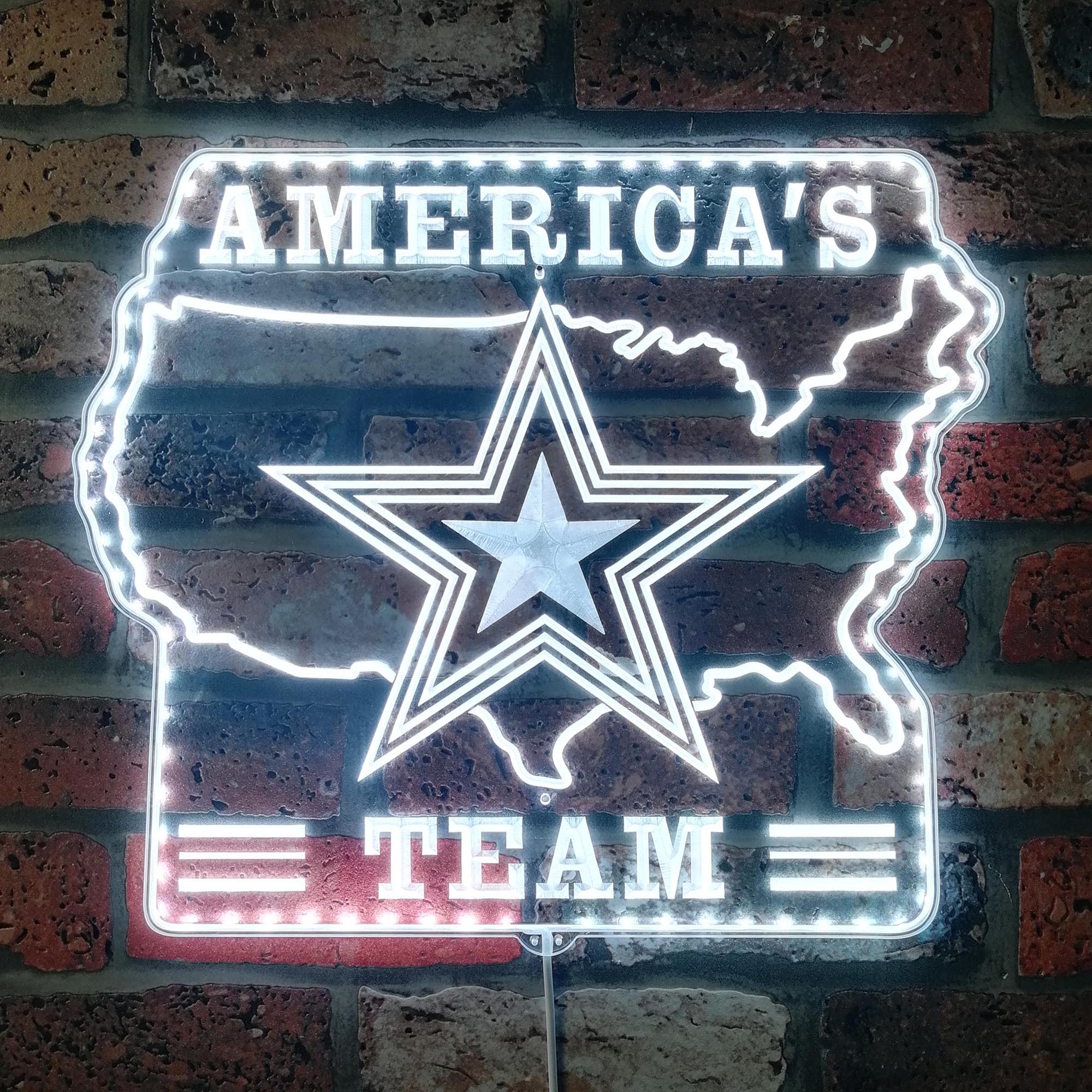 Dallas Cowboys Man Cave RGB Edge Lit LED Sign