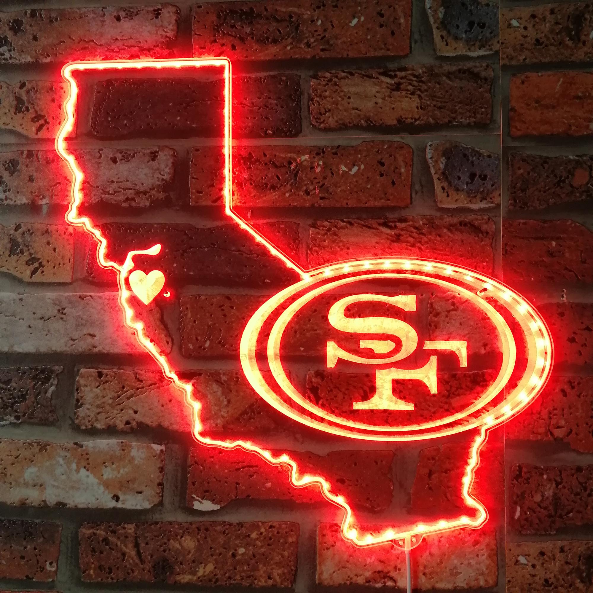 San Francisco 49ers Map Dynamic RGB Edge Lit LED Sign