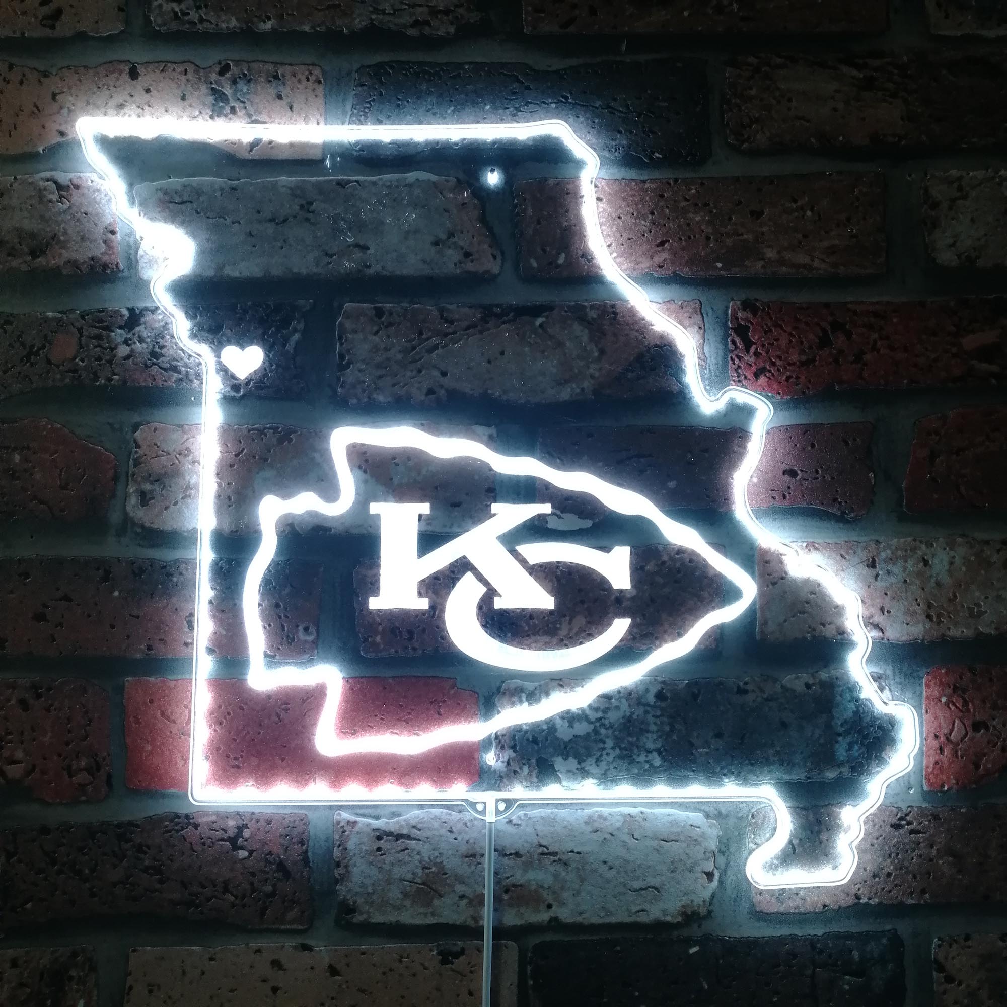 Kansas City Chiefs California State Map Dynamic RGB Edge Lit LED Sign