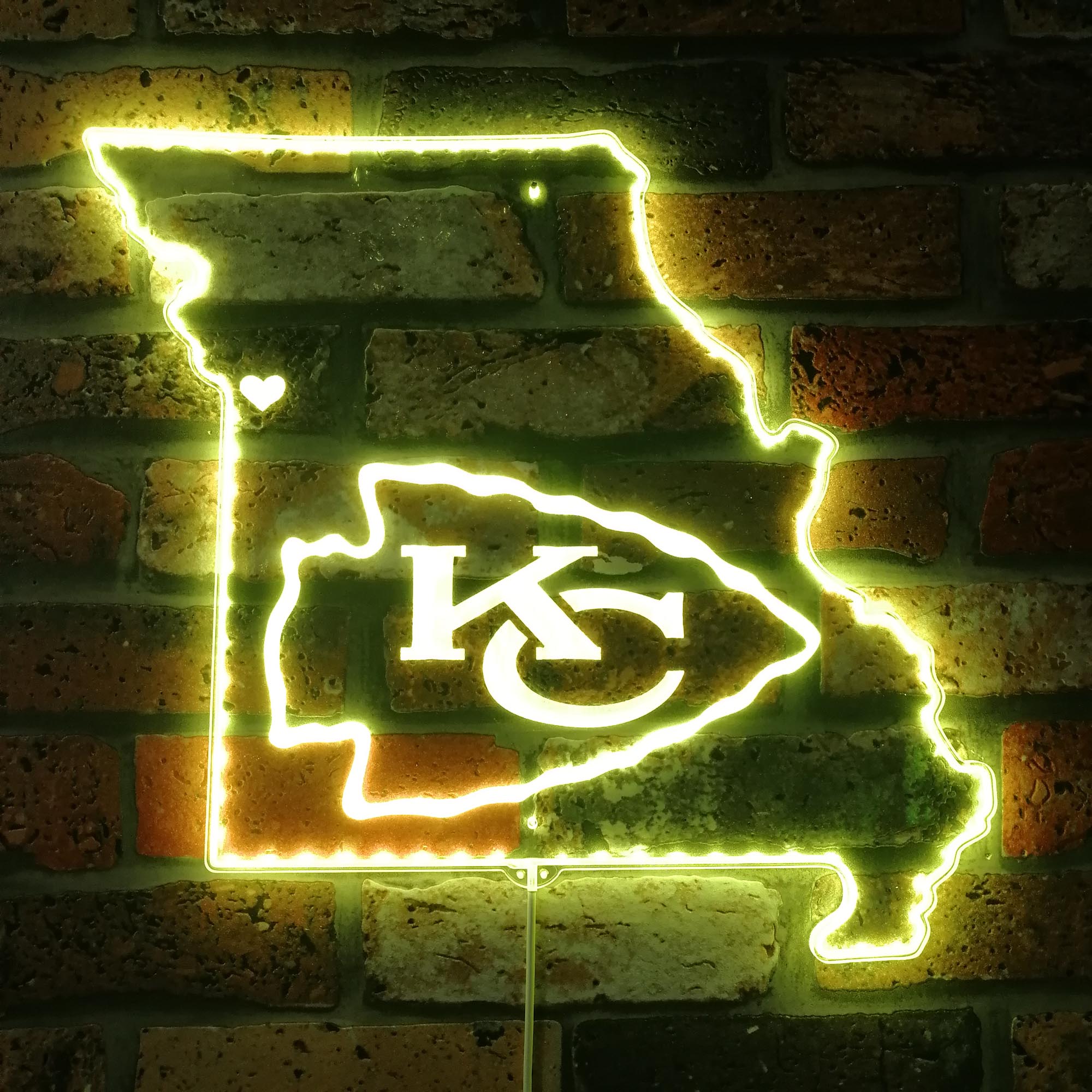 Kansas City Chiefs California State Map Dynamic RGB Edge Lit LED Sign
