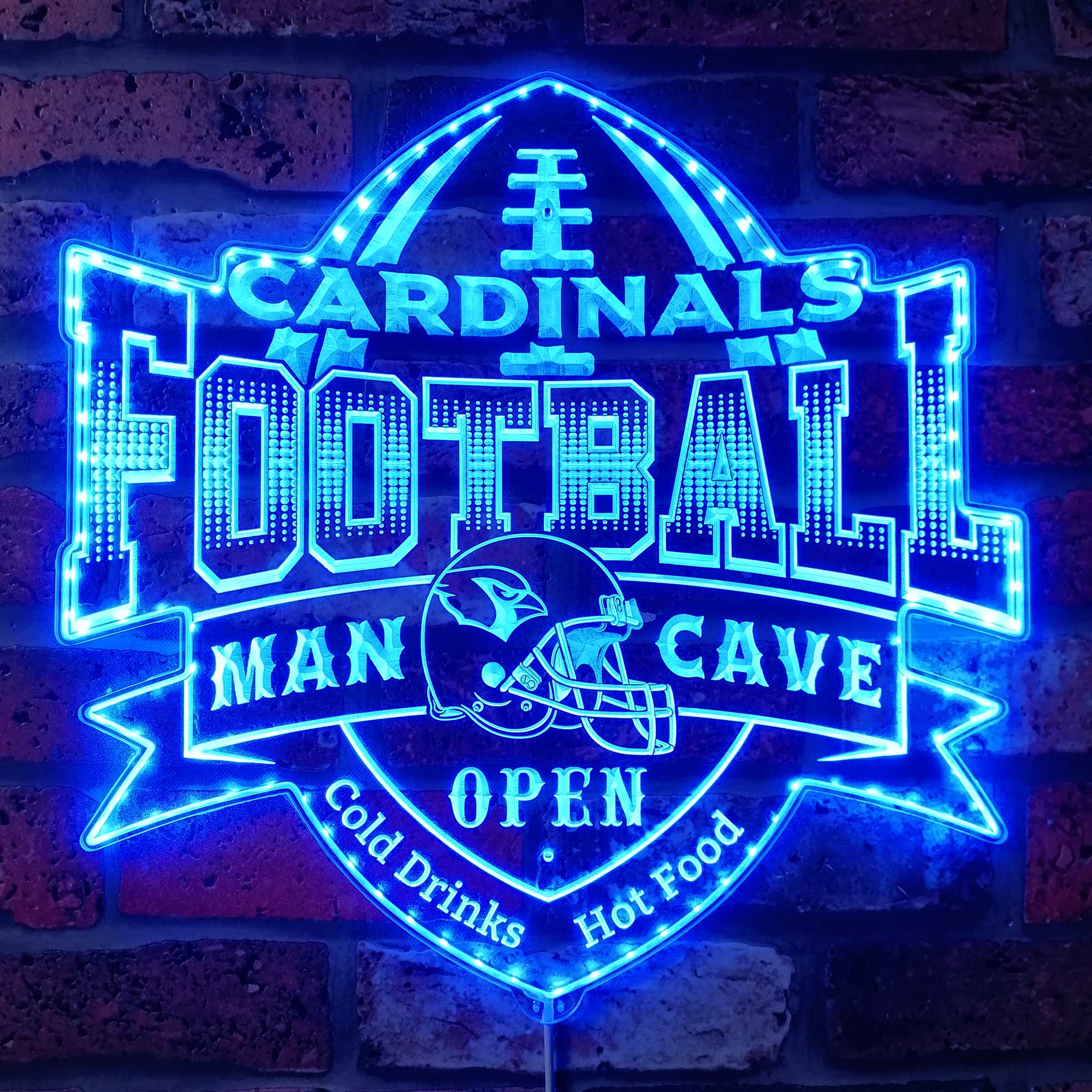 Arizona Cardinals Man Cave Dynamic RGB Edge Lit LED Sign