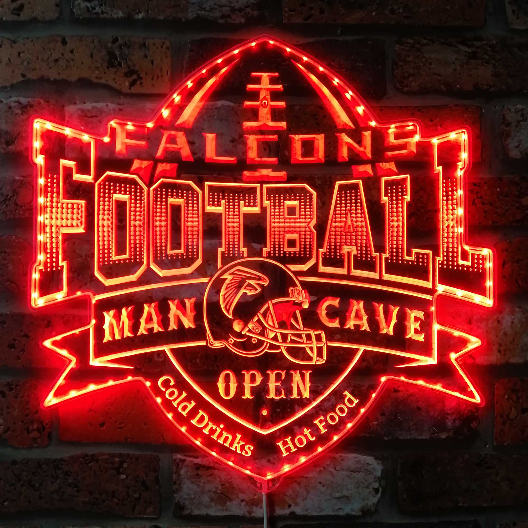 Falcons Man Cave Dynamic RGB Edge Lit LED Sign