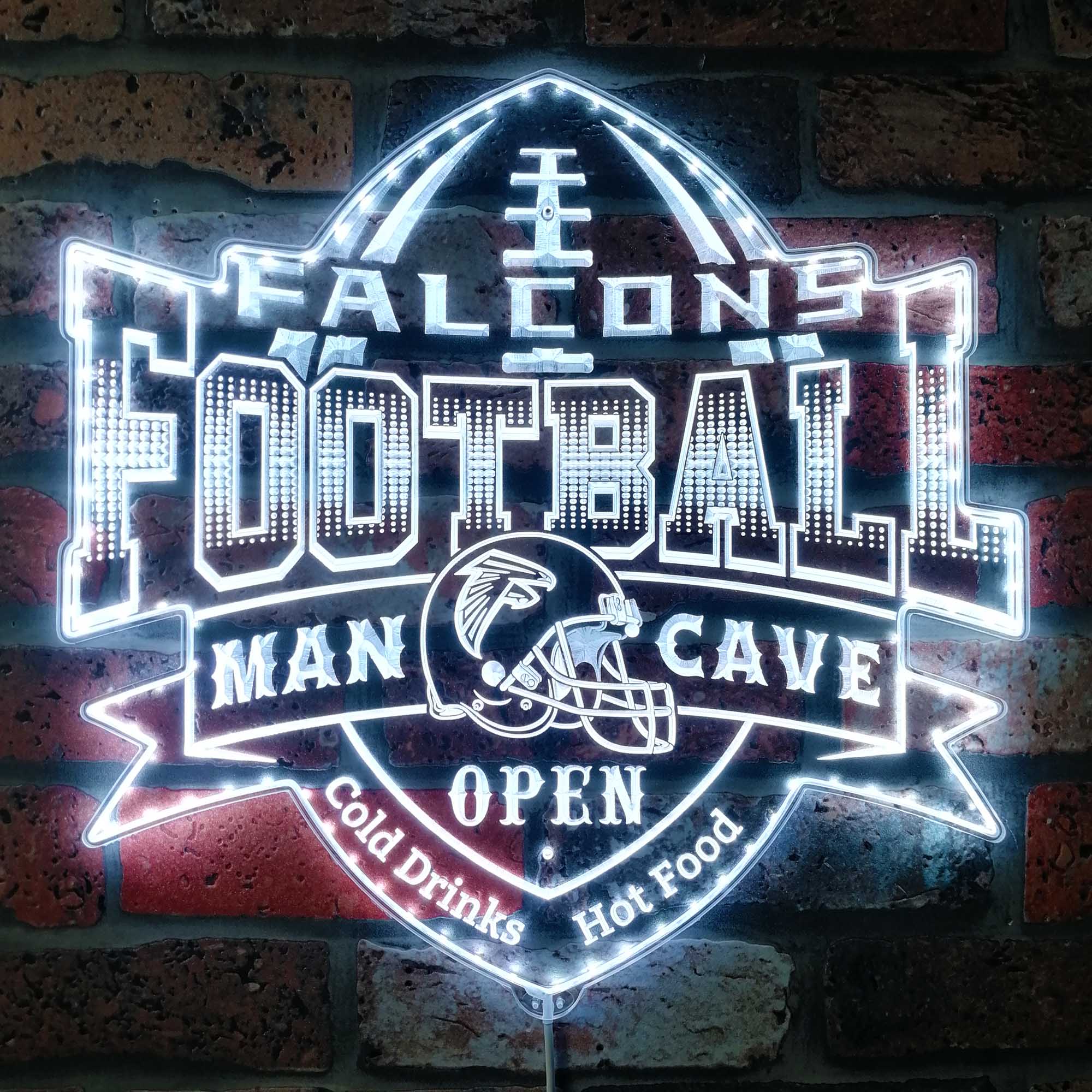 Falcons Man Cave Dynamic RGB Edge Lit LED Sign