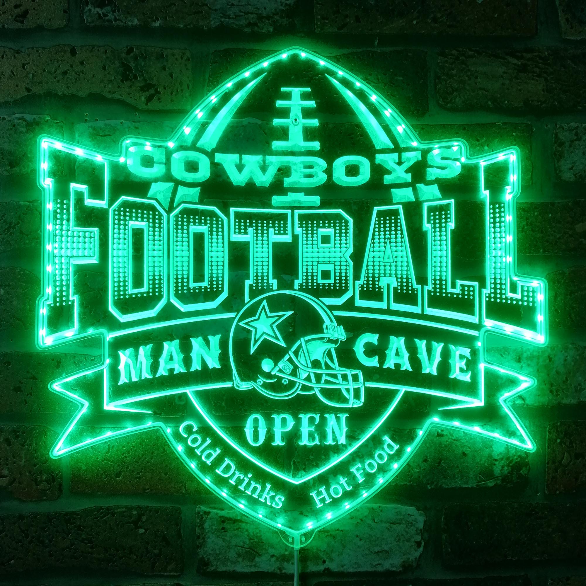 NFL Dallas Cowboys Sport Club Dynamic RGB Edge Lit LED Sign