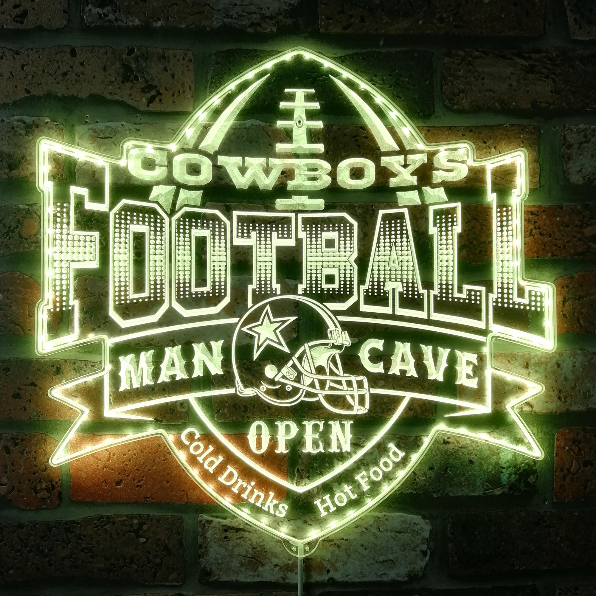 NFL Dallas Cowboys Sport Club Dynamic RGB Edge Lit LED Sign