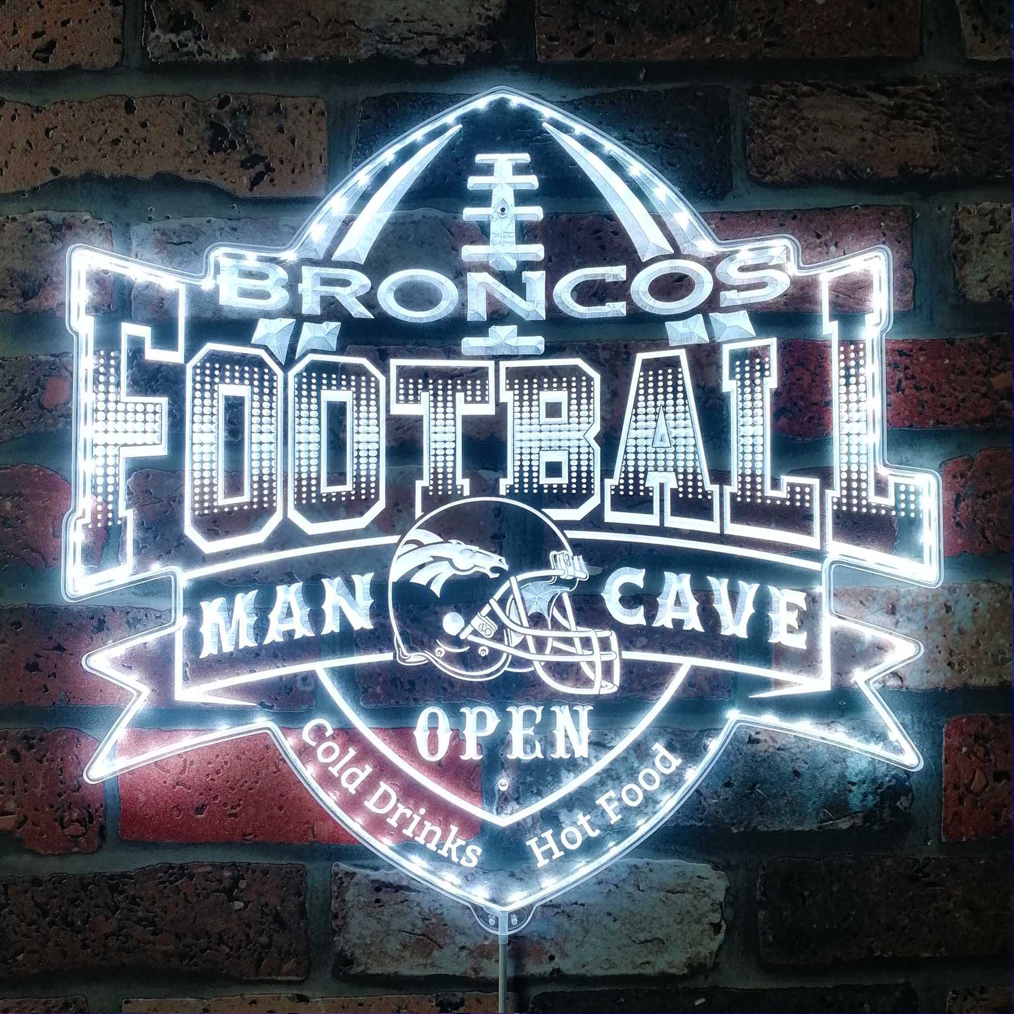 NFL Denver Broncos Football Dynamic RGB Edge Lit LED Sign