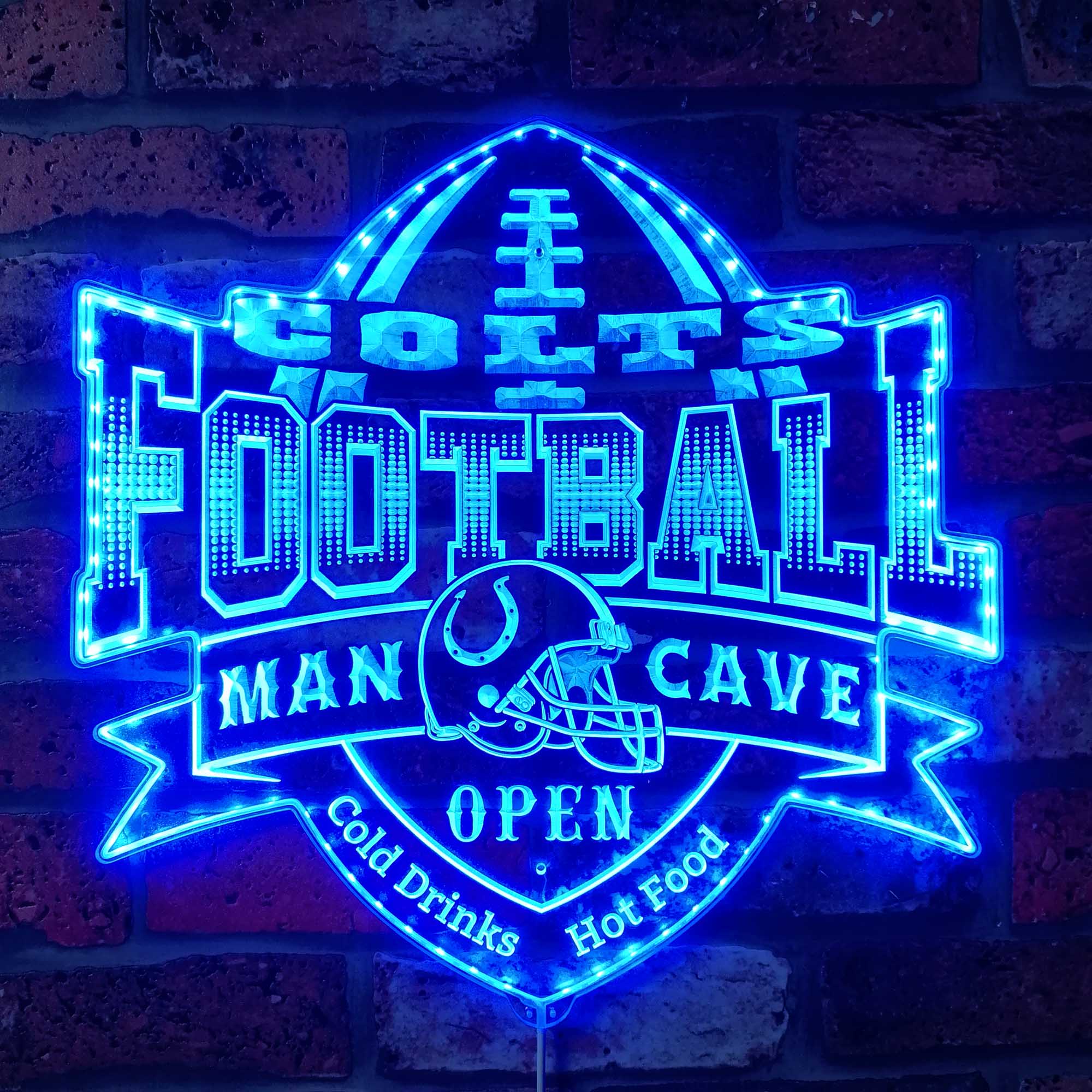 NFL Indianapolis Colts Football Club Dynamic RGB Edge Lit LED Sign