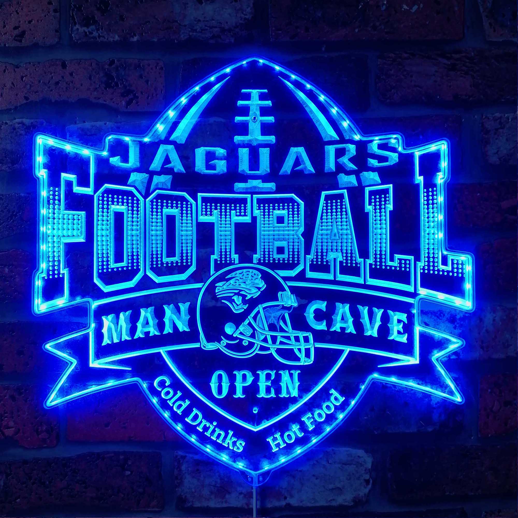 NFL Jacksonville Jaguars Football Dynamic RGB Edge Lit LED Sign