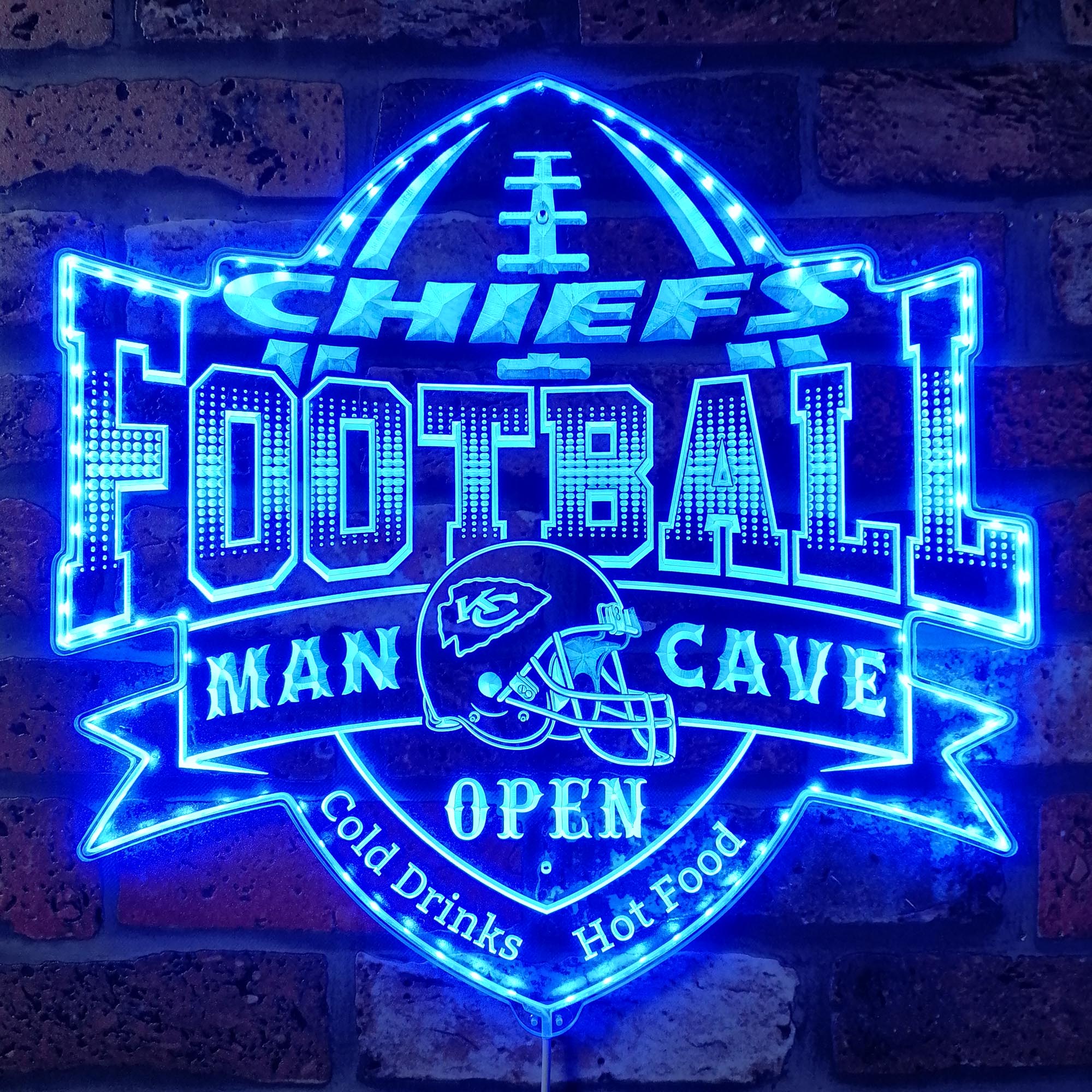 NFL Kansas City Chiefs Football Dynamic RGB Edge Lit LED Sign