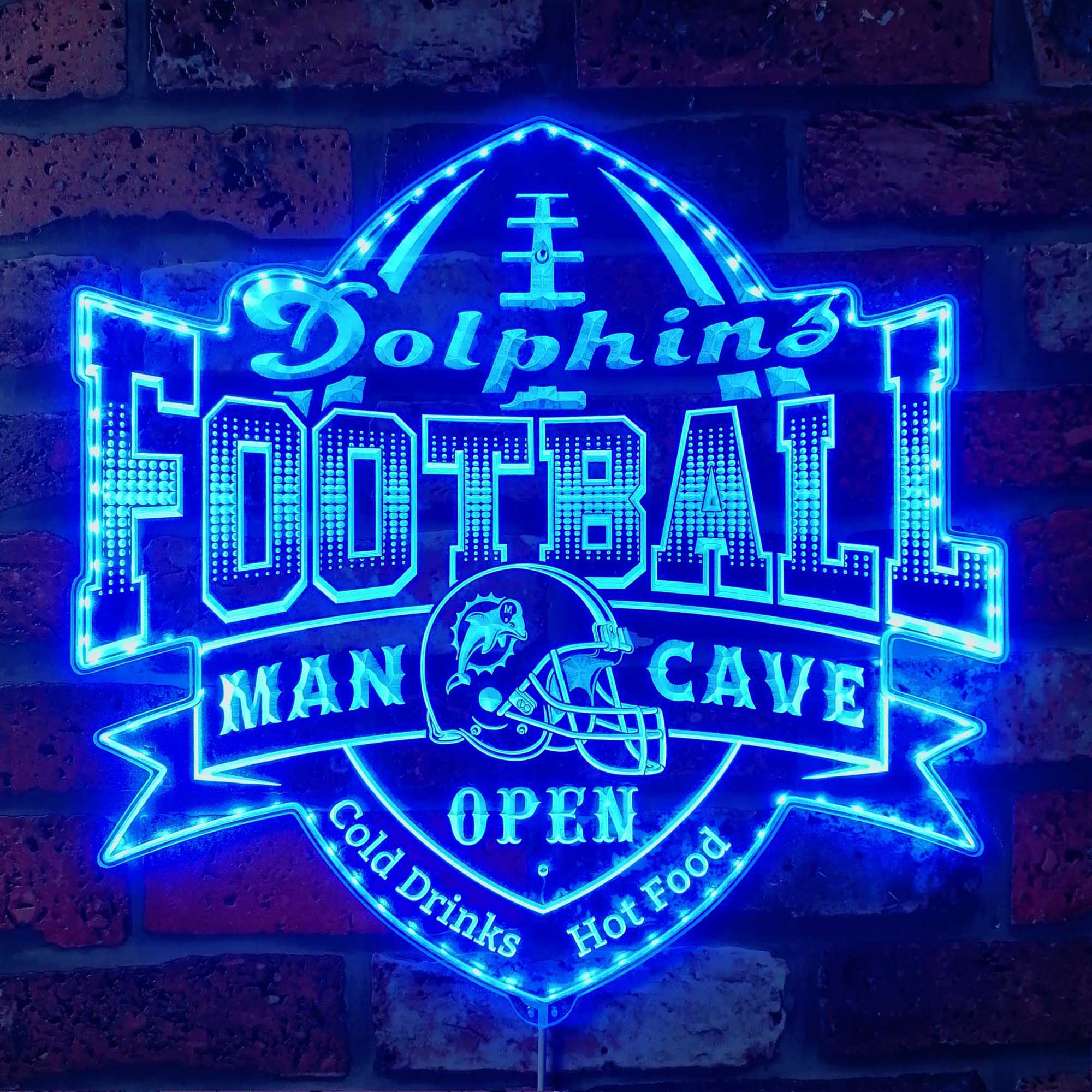 NFL Miami Dolphins Football Sport Dynamic RGB Edge Lit LED Sign