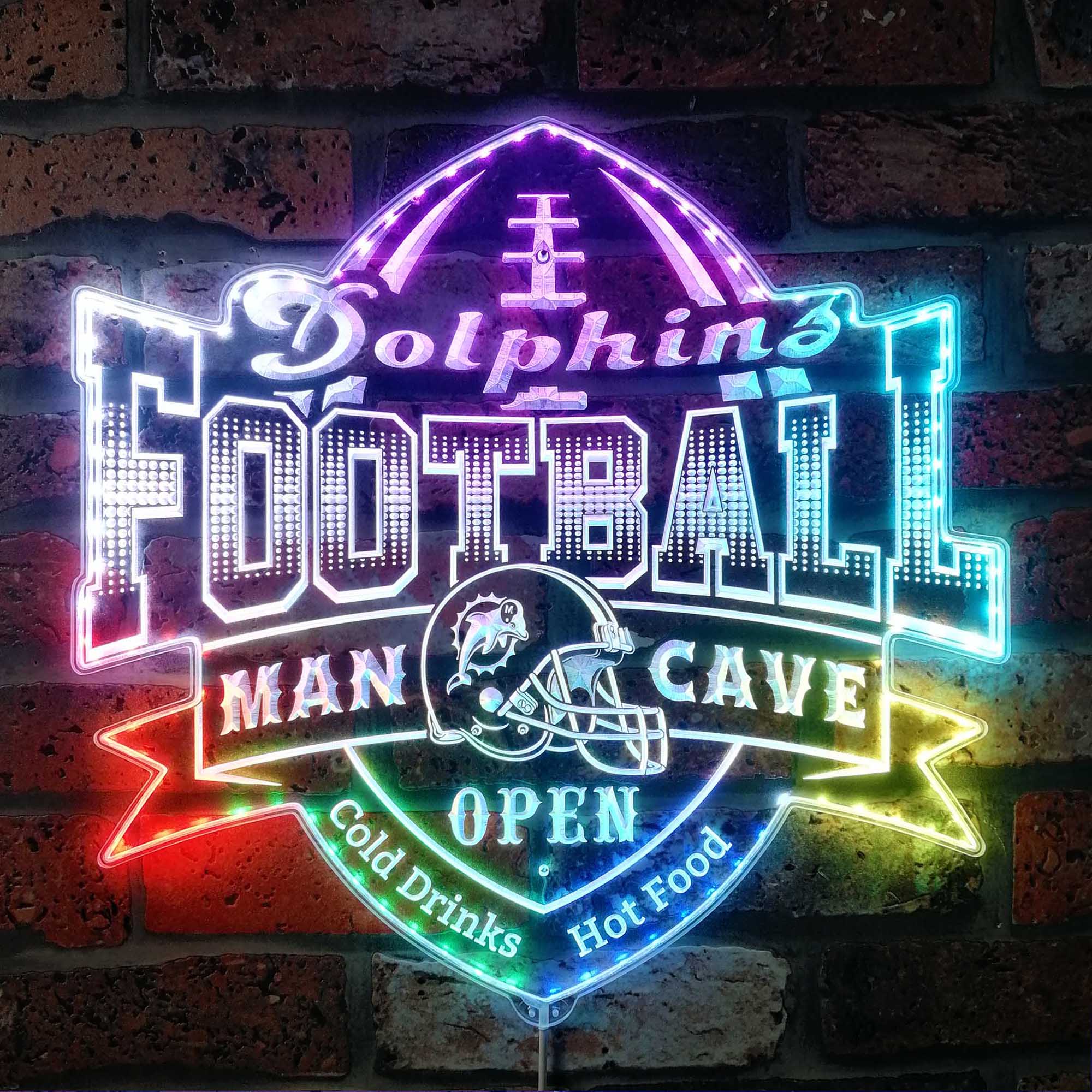 NFL Miami Dolphins Football Sport Dynamic RGB Edge Lit LED Sign