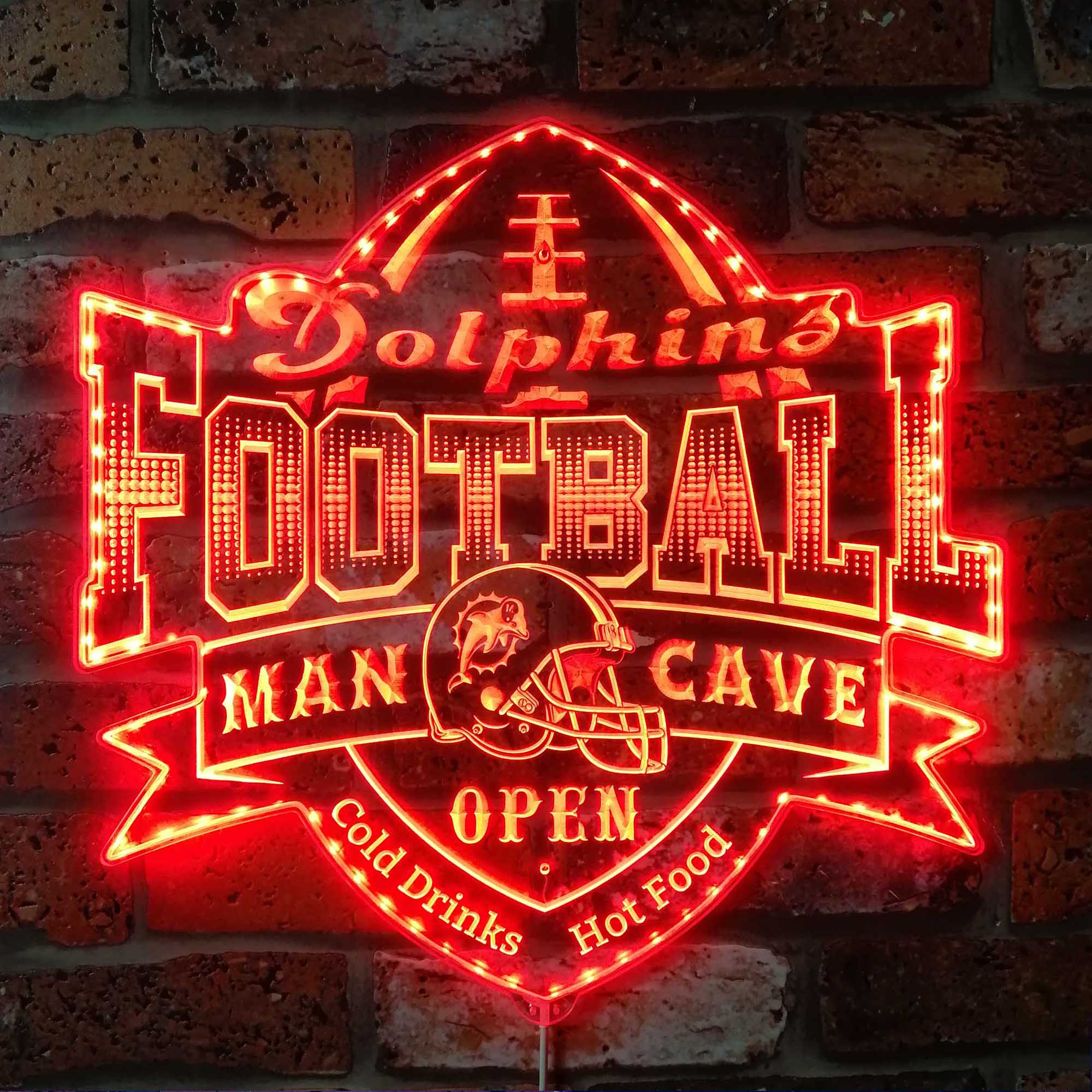 NFL Miami Dolphins Football Sport Dynamic RGB Edge Lit LED Sign