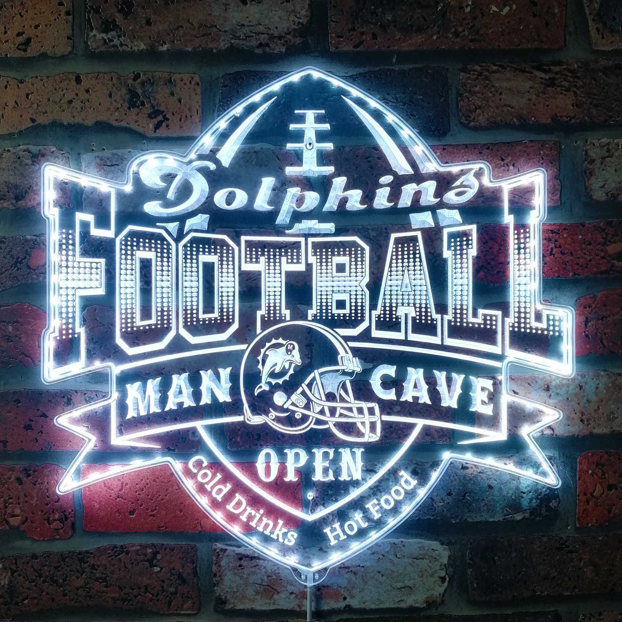 NFL Miami Dolphins Football Sport Dynamic RGB Edge Lit LED Sign