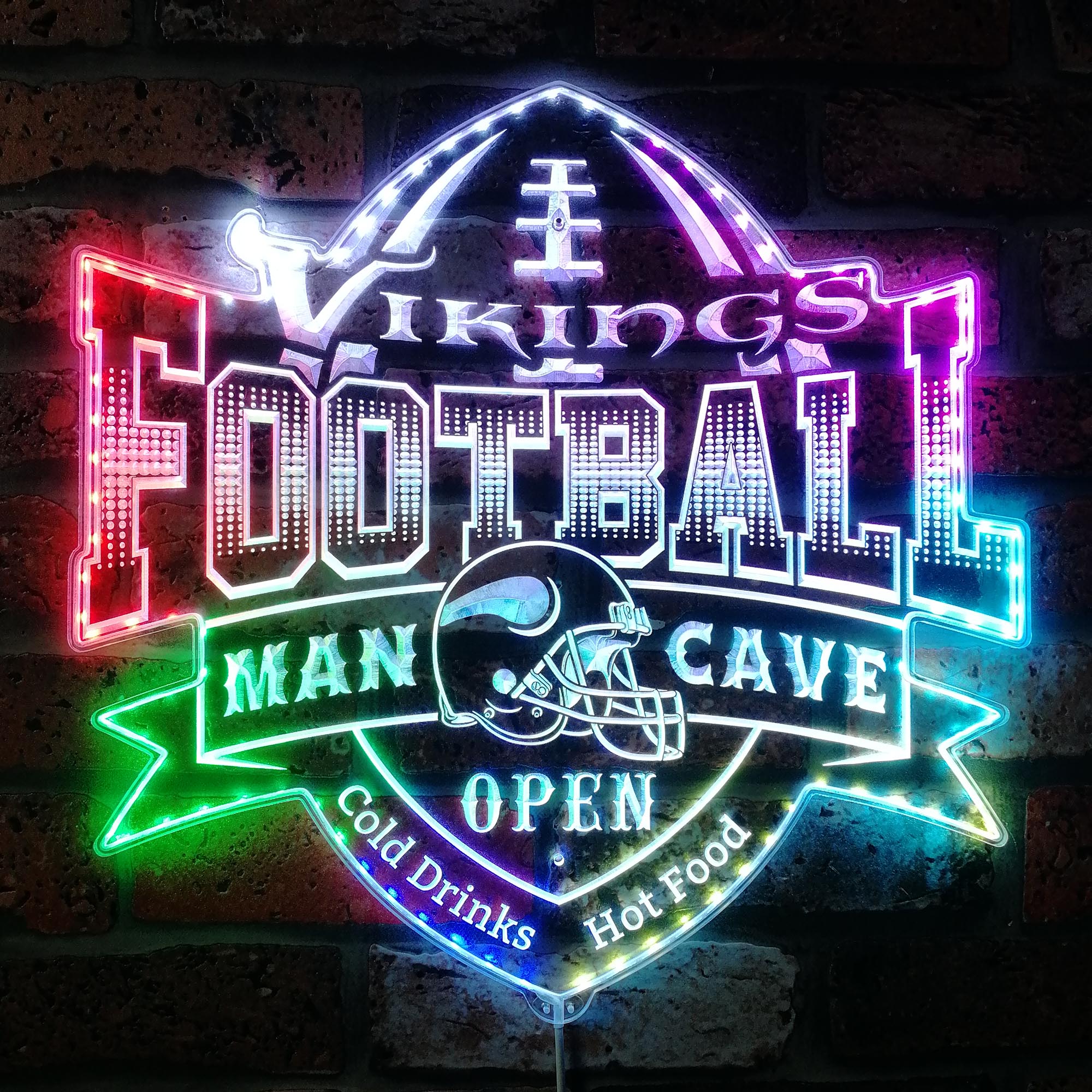 NFL Minnesota Vikings Football Dynamic RGB Edge Lit LED Sign