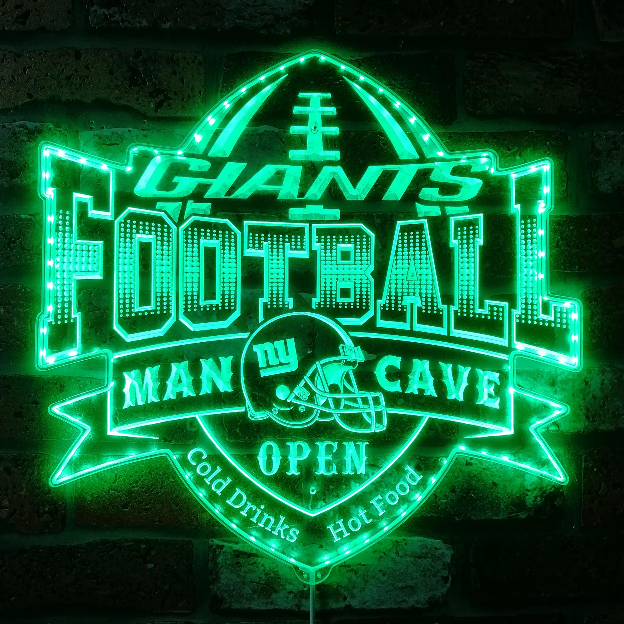 NFL New York Giants Football Dynamic RGB Edge Lit LED Sign