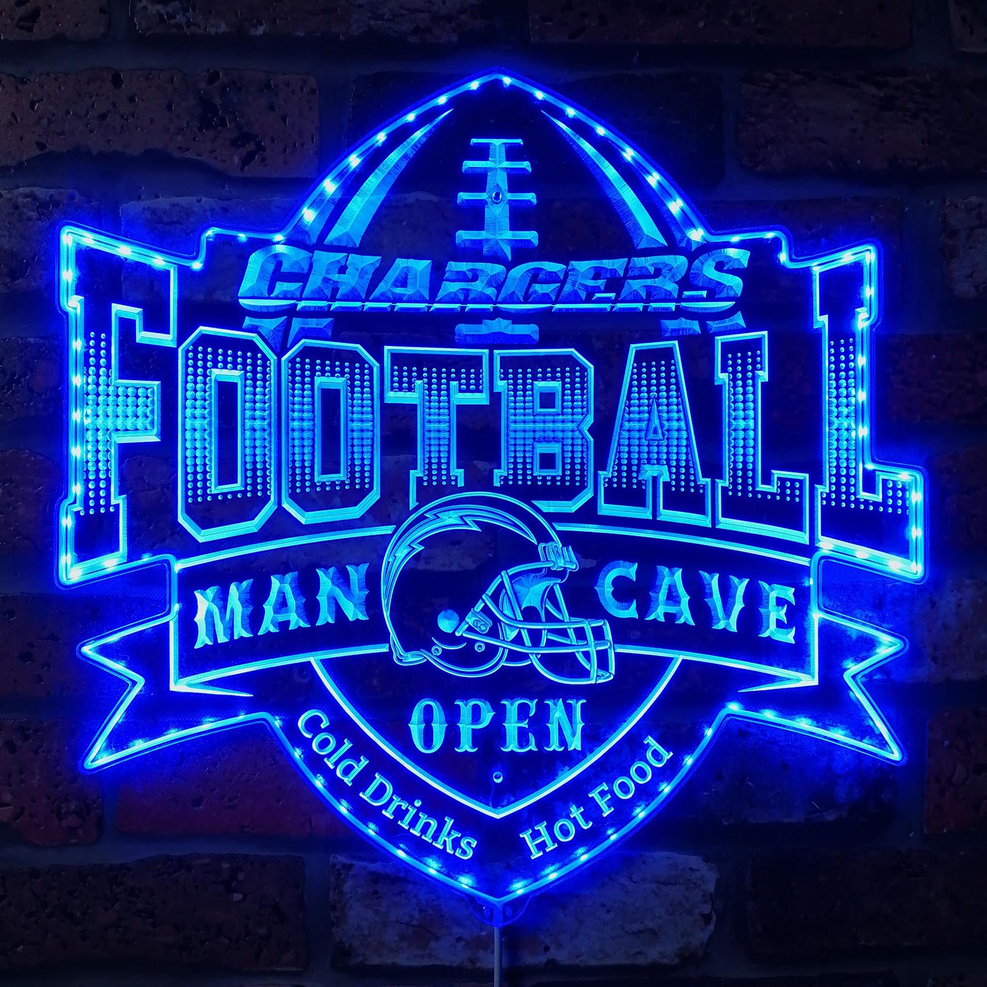 NFL San Diego Chargers Football Dynamic RGB Edge Lit LED Sign